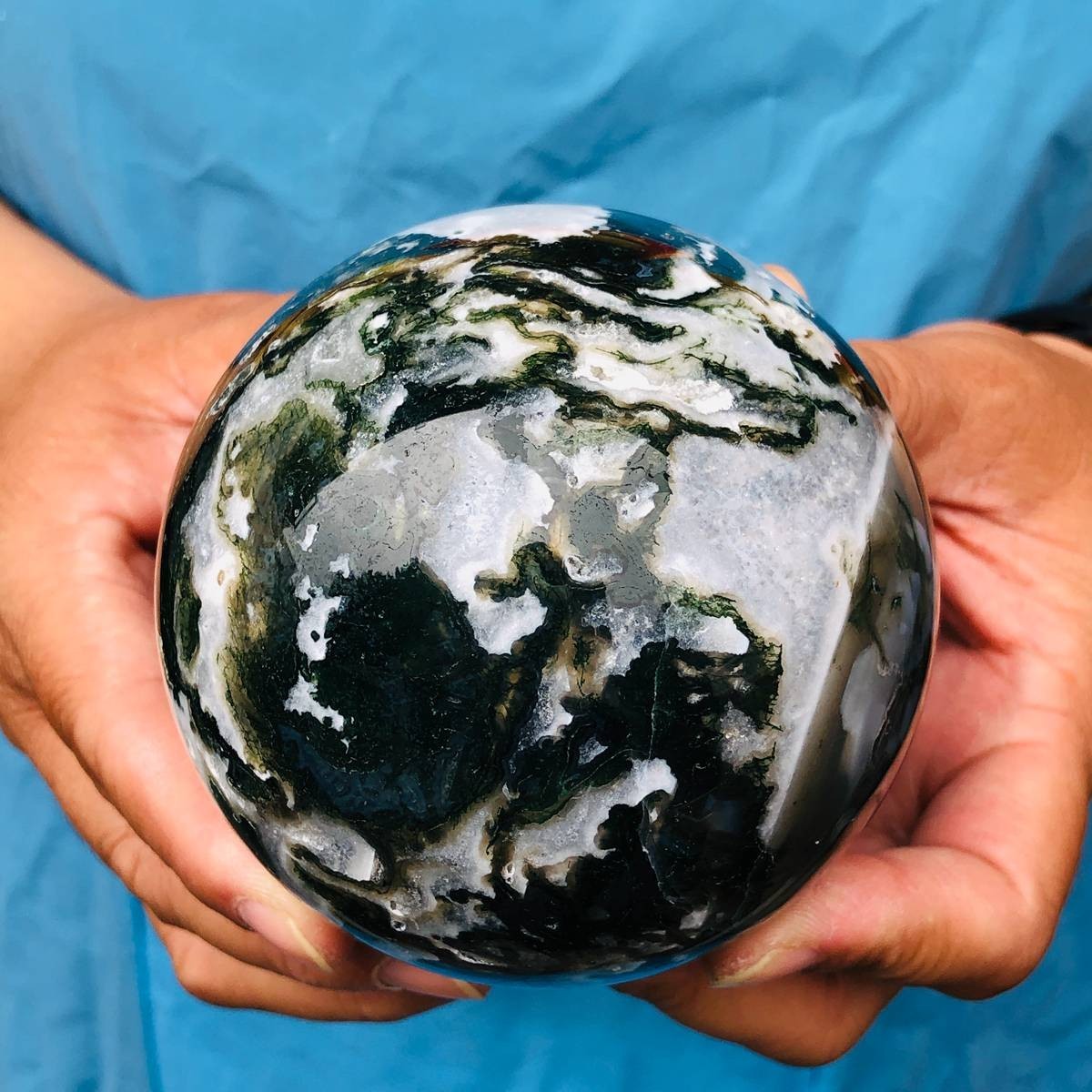 3 pieces 2540g Natural aquatic Agate Ball Quartz Crystal Sphere Healing 2112