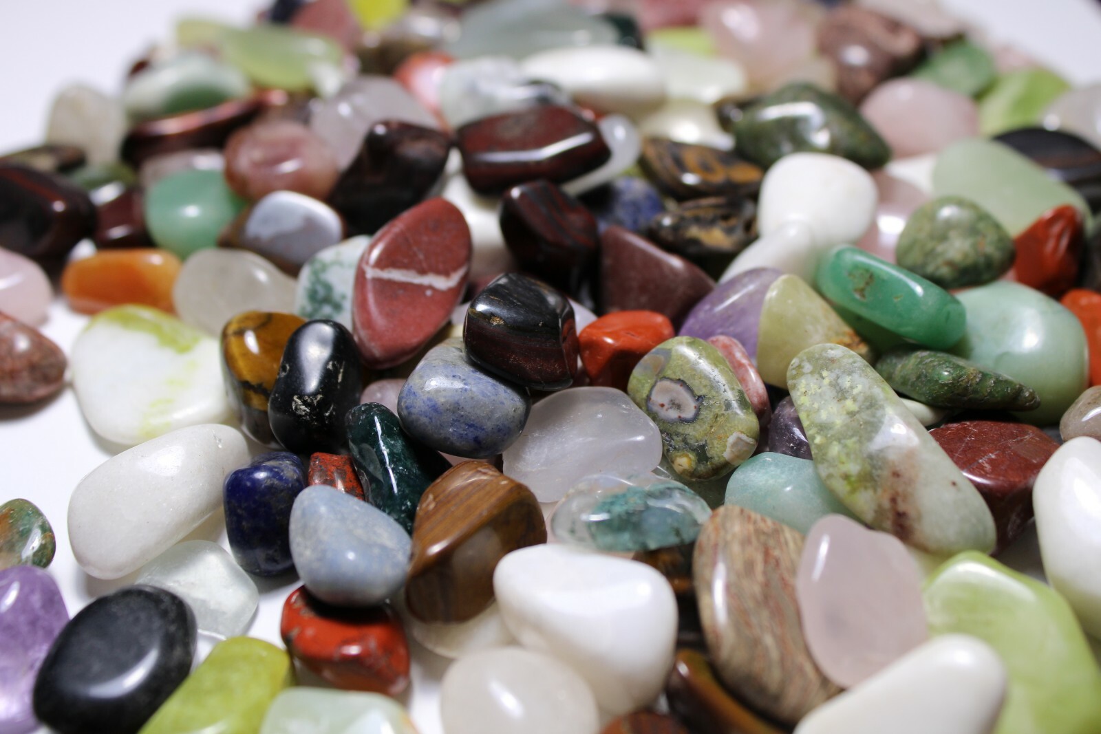 30-50 colorful Mixed Natural Assorted bulk tumbled Gem stone mix 1/4lb