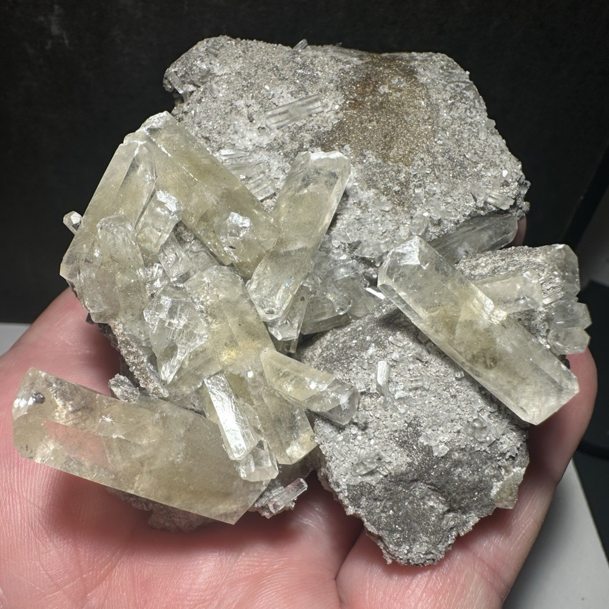 205 gm Golden Dogtooth Calcite Dog Tooth Crystals Sweetwater Mine Missouri!!!