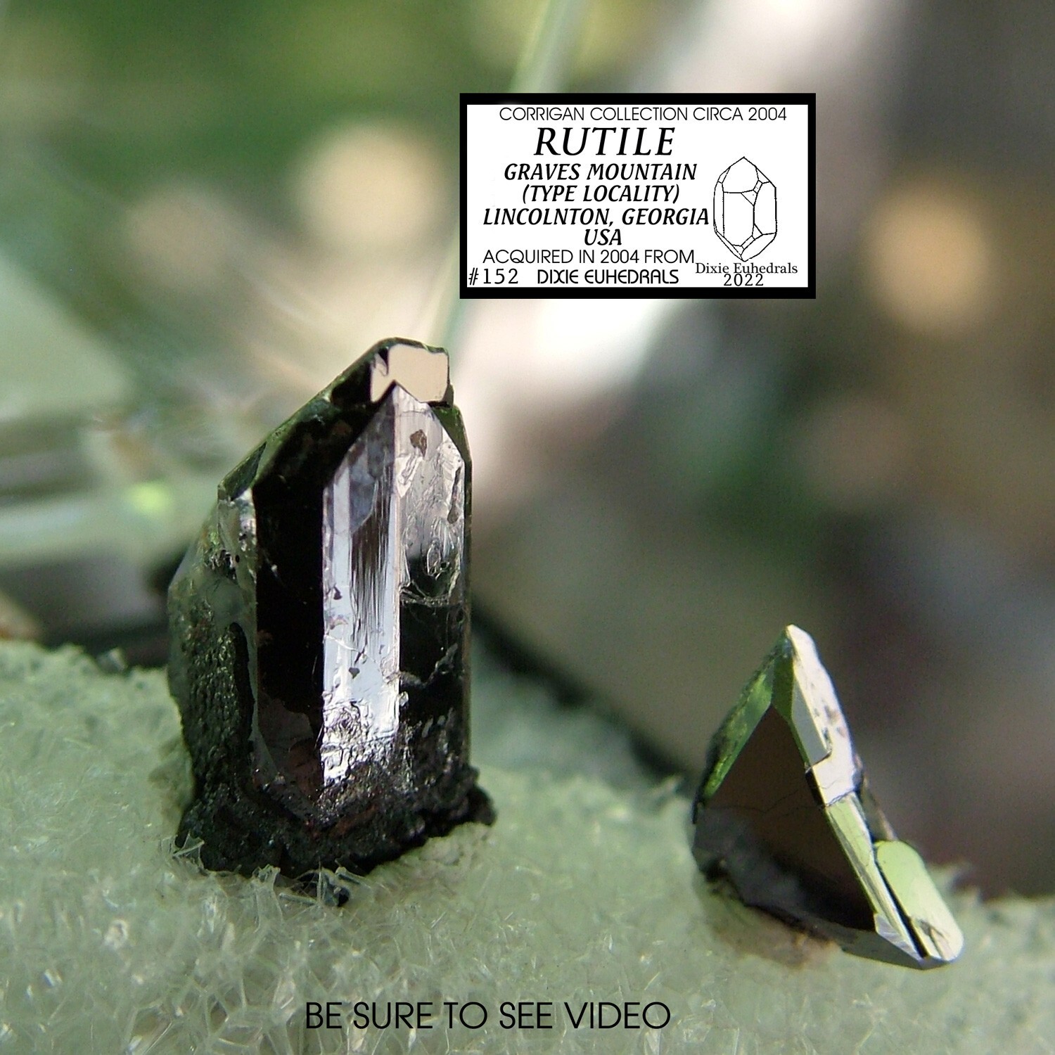 2 TINY mirror-faced graves mountain RUTILE CRYSTAL perky box mtn Georgia #152