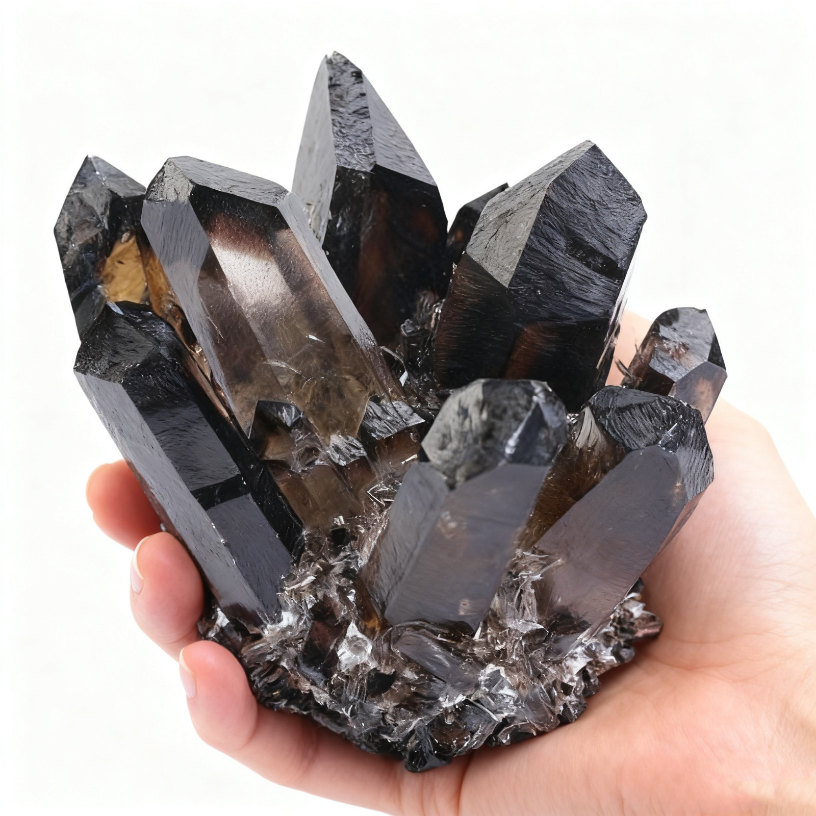 Rare Smoky Quartz Cluster 300g, Natural Crystal Stone, Healing Energy Decor