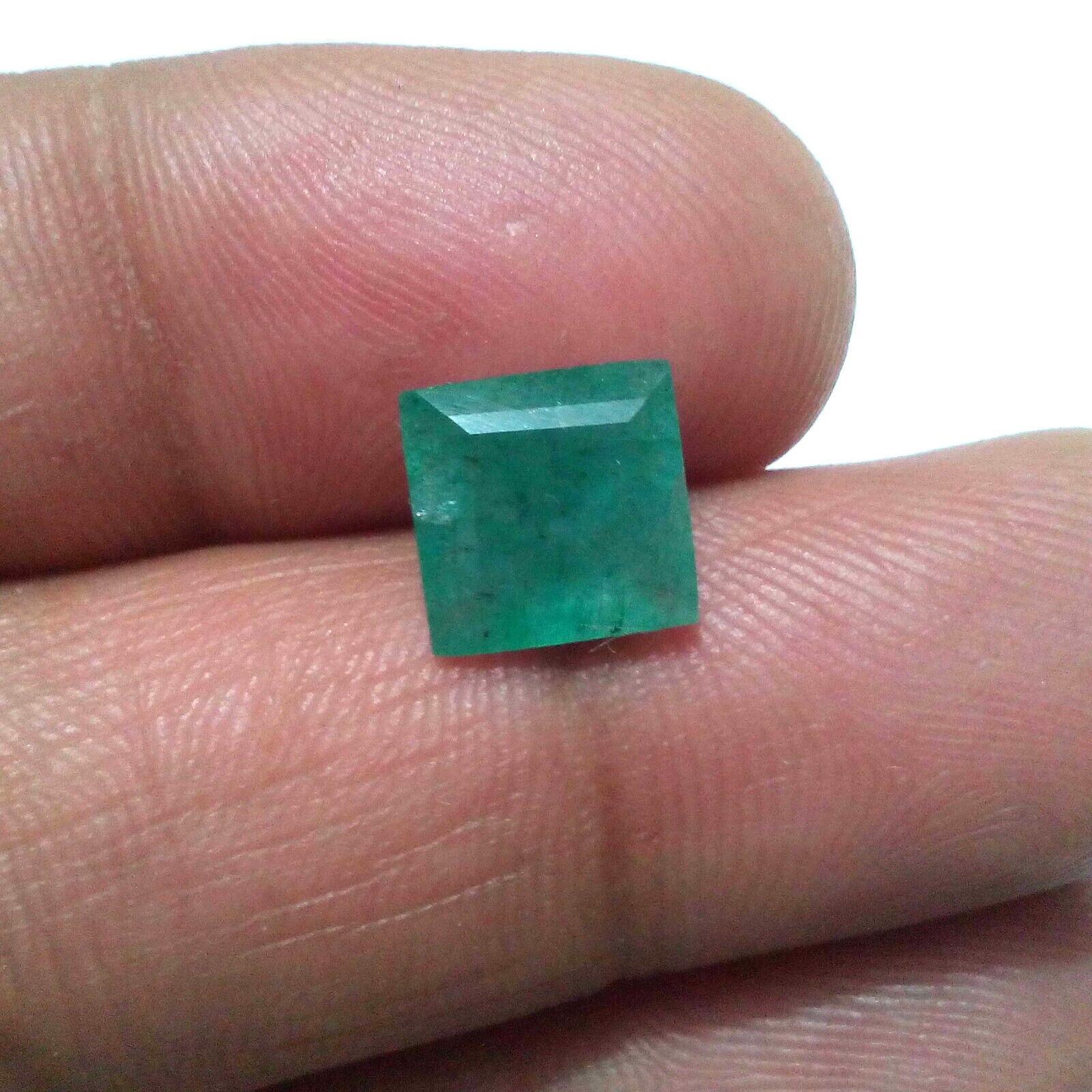 Attractive A+ Zambian Emerald Square Shape 3.30 Crt Green Faceted Loose Gemstone
