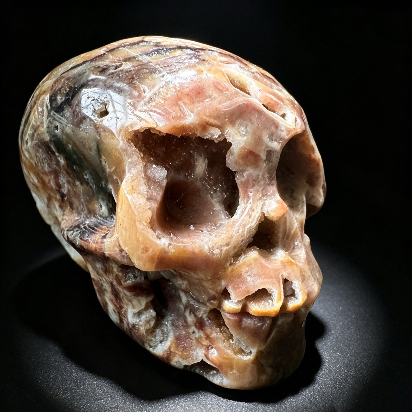 Crystal Skull, Hand Carved Natural Sphalerite Specimen for Collection, Home Deco
