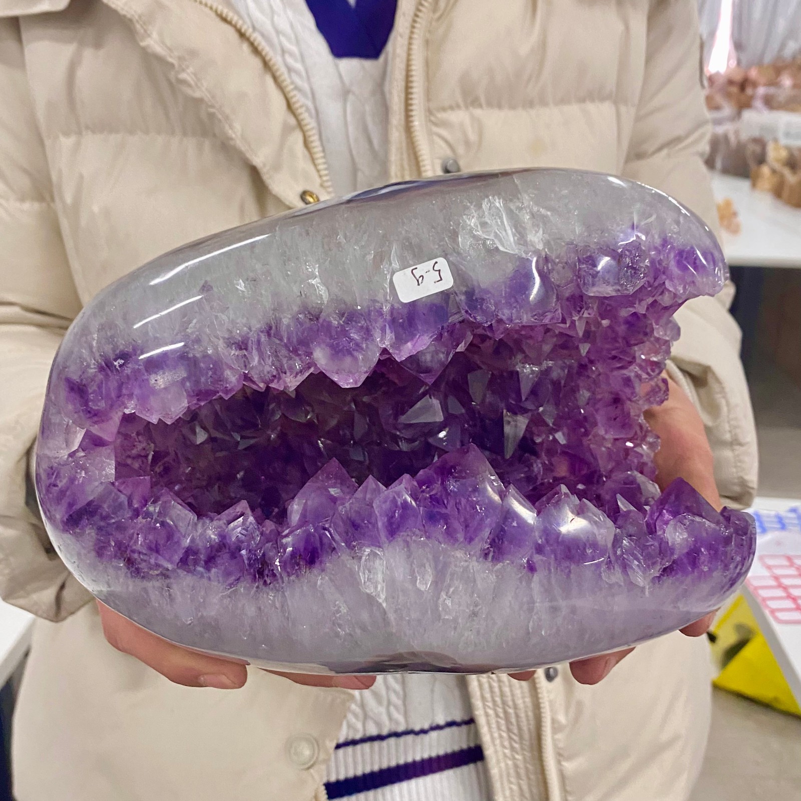 13LB Natural Amethyst geode quartz cluster crystal specimen energy healing