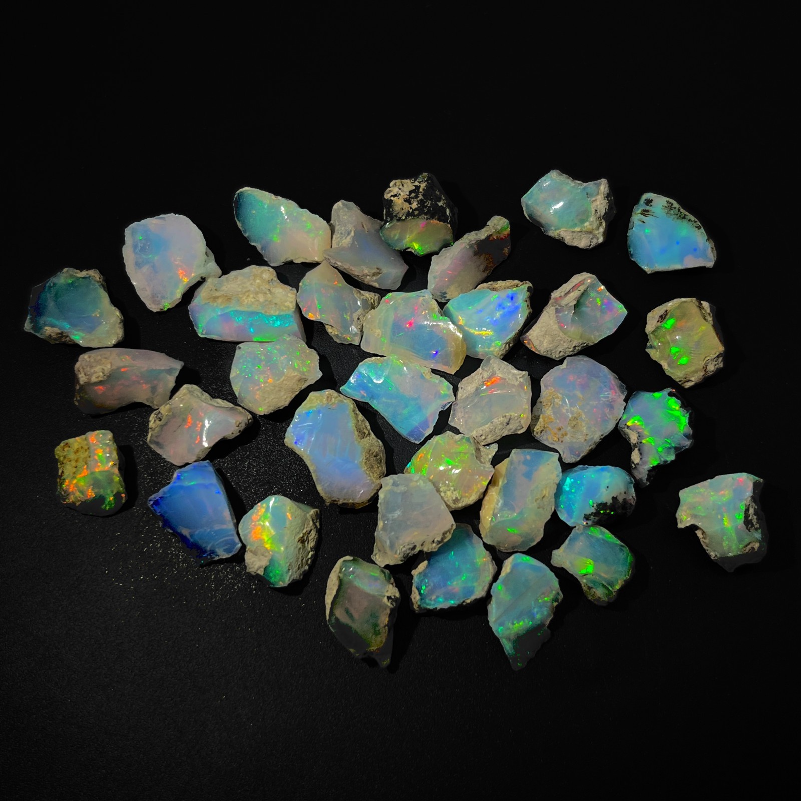 Natural Ethiopian Opal Rough Stones – 10-14 mm, Welo Fire Opal, Raw Crystals
