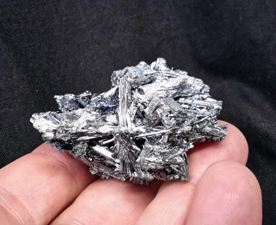 2″ Shiny STIBNITE Cluster on Matrix from Lianyungang, China