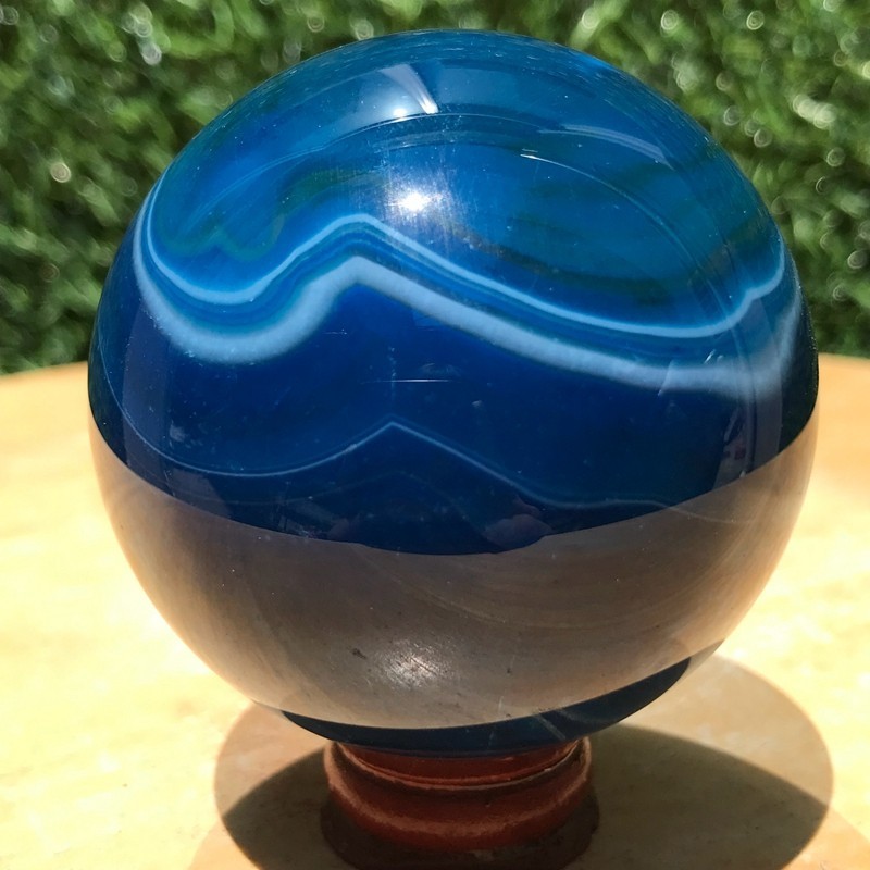 290G Rare Blue Agate Quartz Ball Crystal Sphere Mineral Specimen Healing