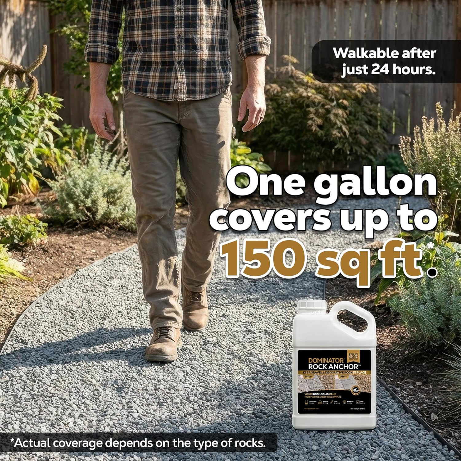 Rock Anchor 1 Gallon – Rock Glue for Landscaping Gravel & Stone