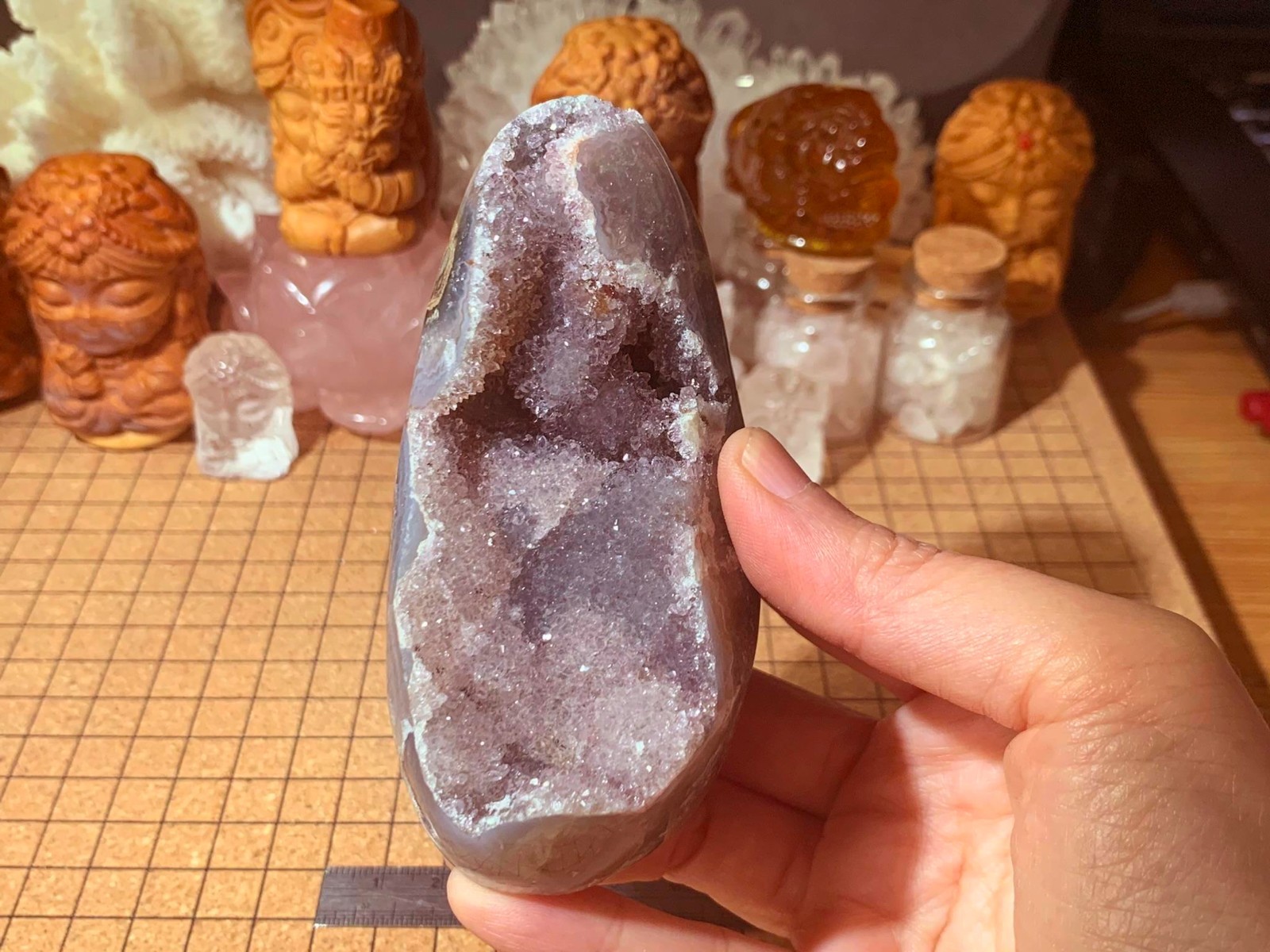 Rare Multicolour Amethyst Colorful Crystal Geode Cluster – 280 Grams (#037)