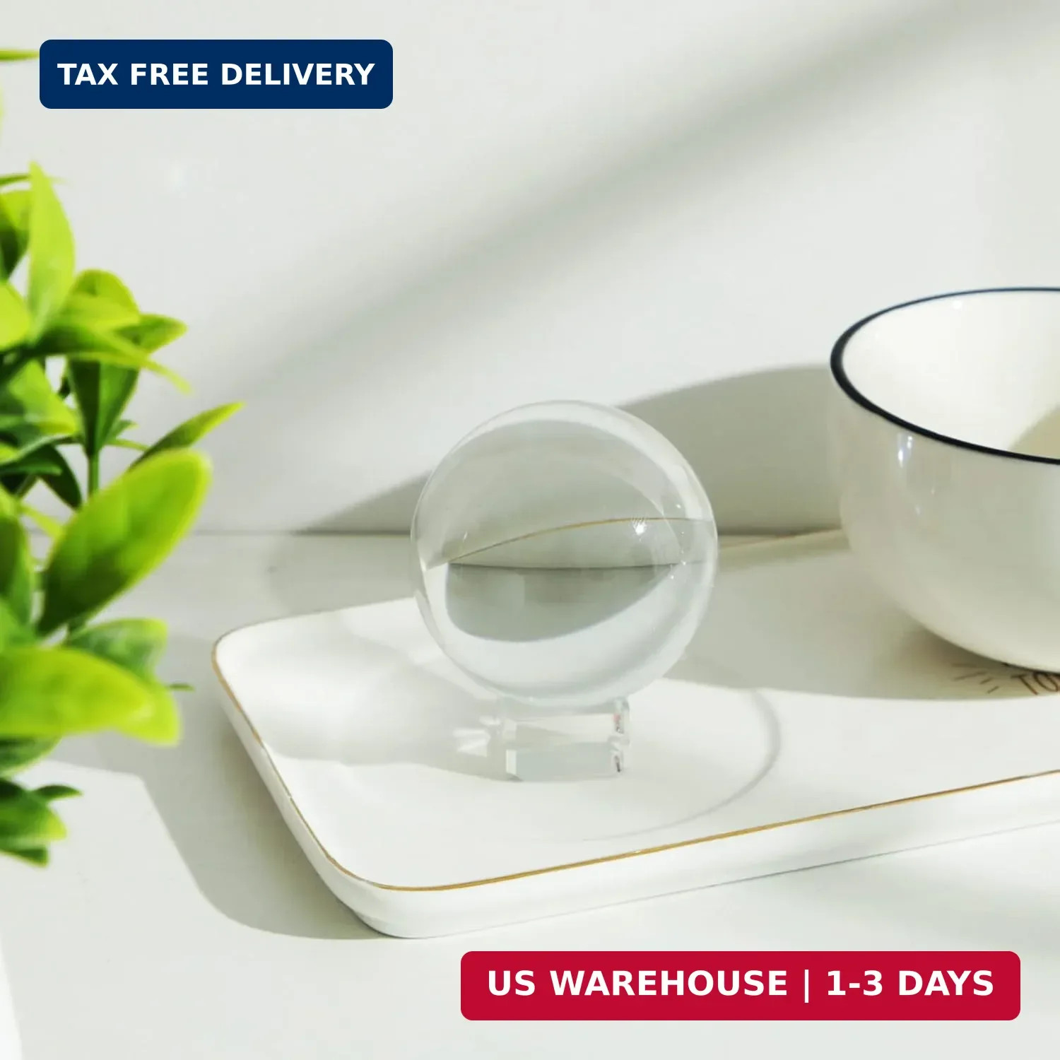 LONGWIN 60mm(2.4 inch) K9 Photography Crystal Glass Ball Sphere with Free Stand