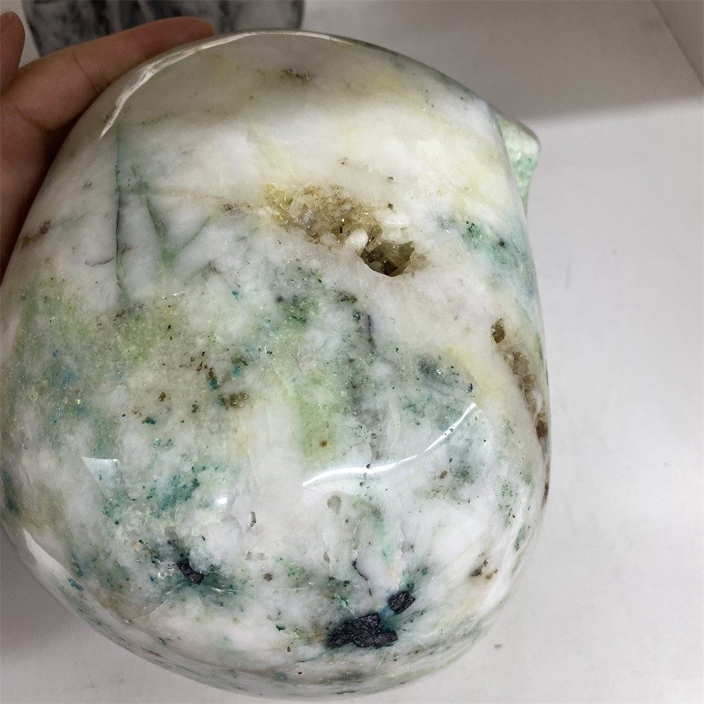 Customized Random1pc 24.9LB 8.4″ Large Phoenix Stobe/Chrysocolla Skull Crystal