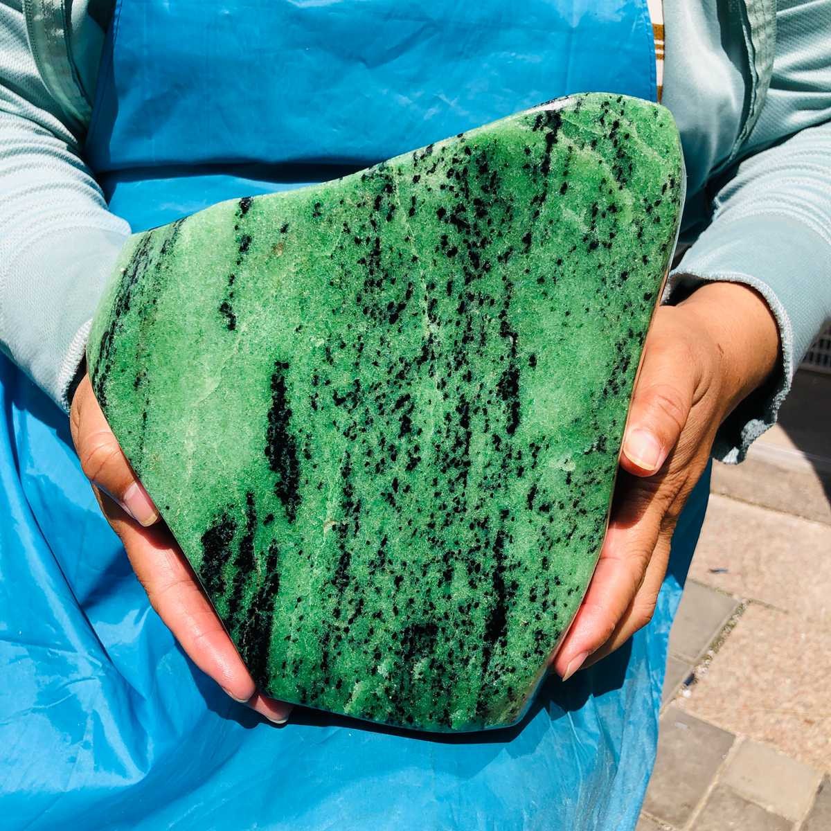 18.74LB Natural red and green treasure mineral specimen
