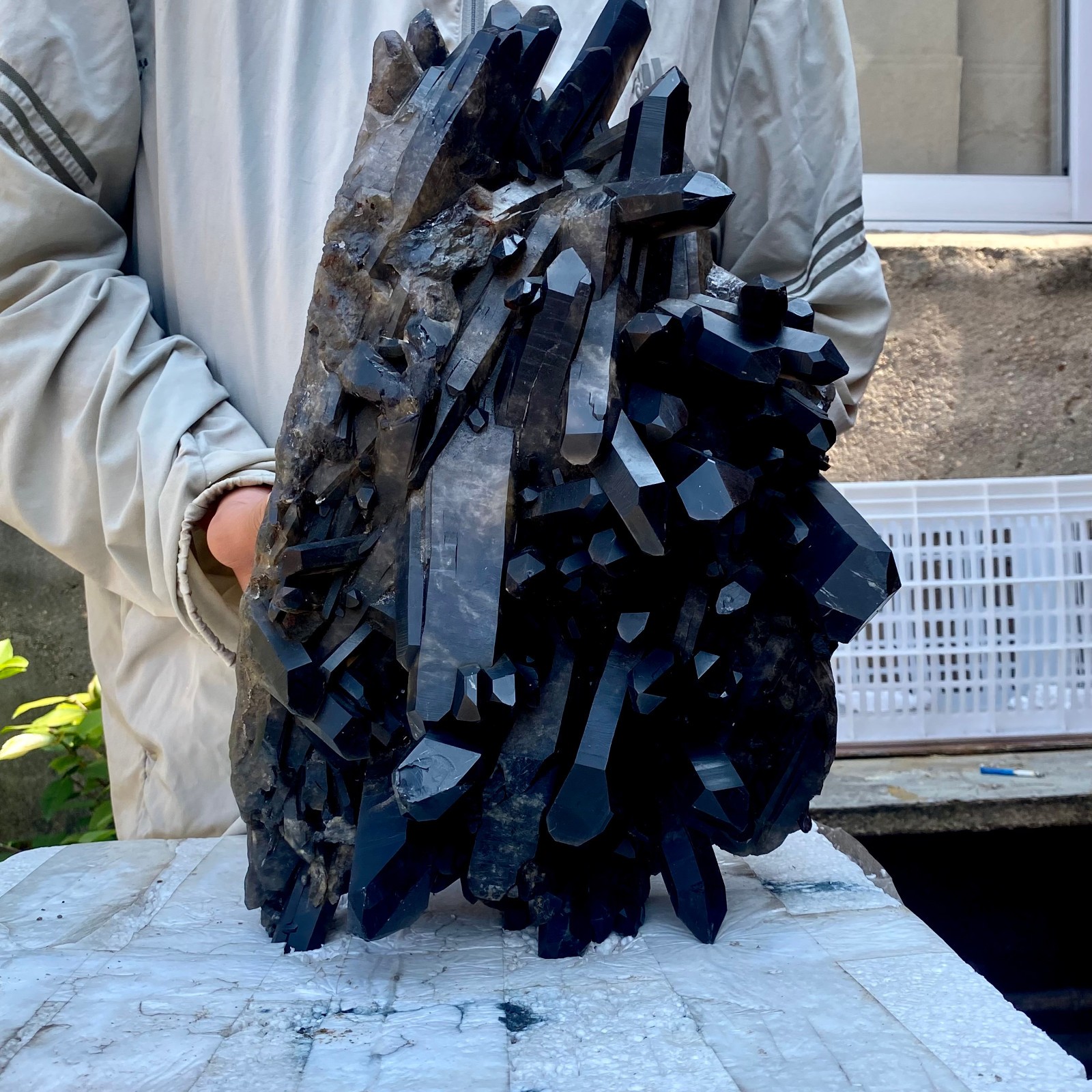 26LB Tea black Crystal quartz Cluster Mineral Specimen Healing reiki