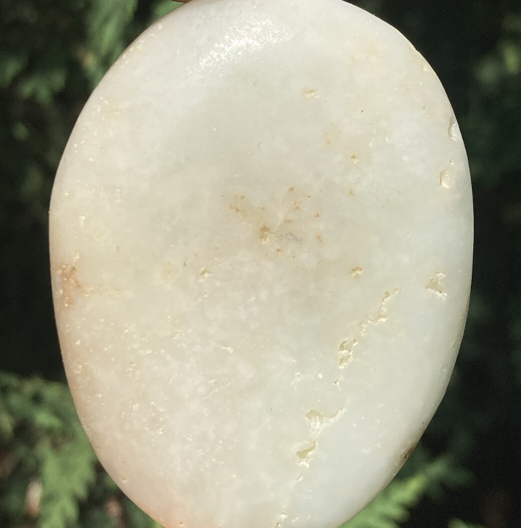Handmade Polished BLUE ARAGONITE Healing Crystal Palm Stone KIPUSHI CONGO 2.28″