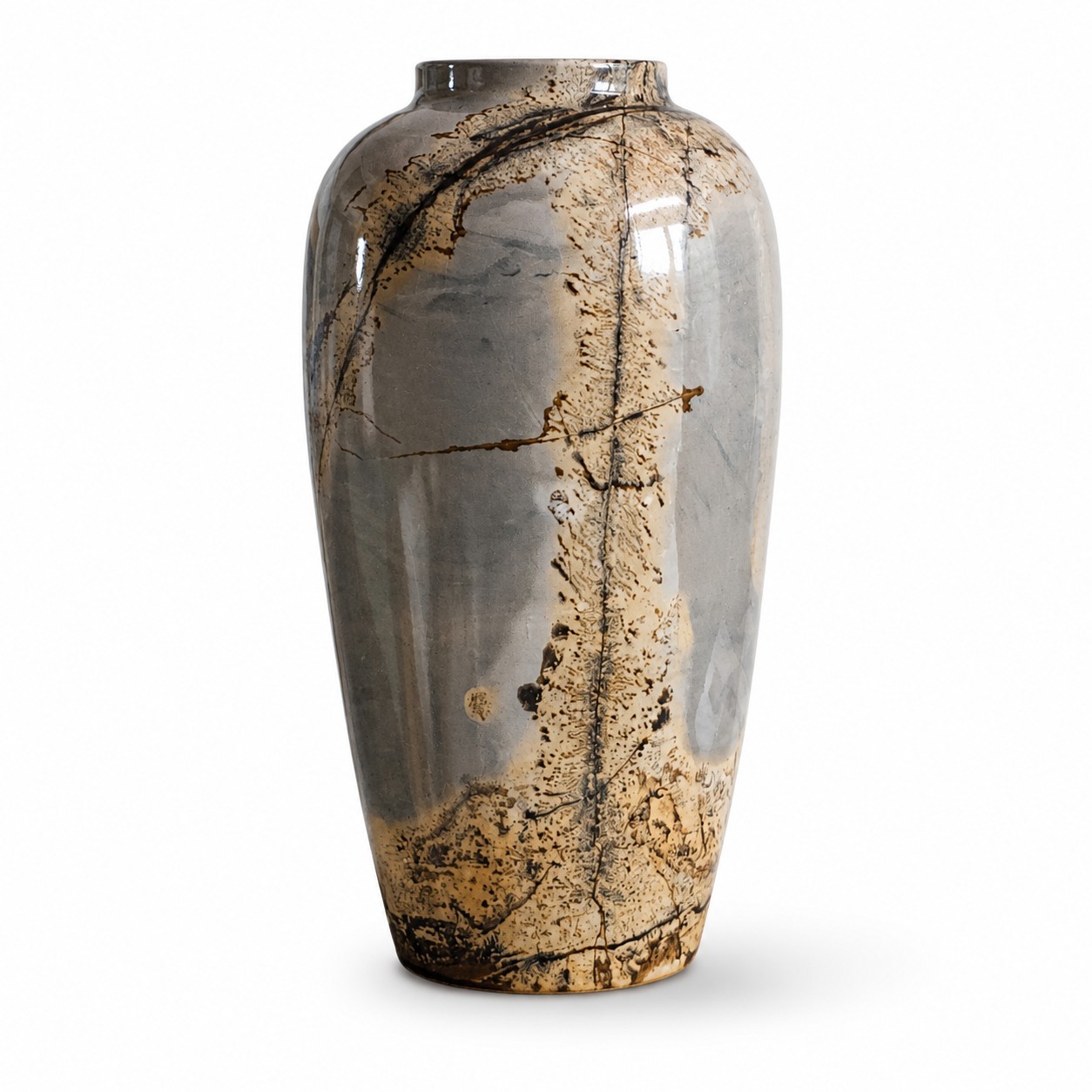 Large Natural Polished Picture Jasper Vase – 1.66kg – 6.25″ – USA