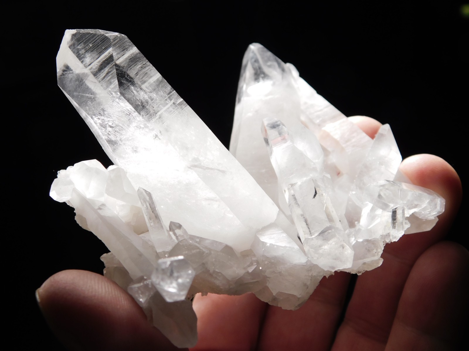 Larger! VERY TRANSLUCENT Quartz Crystal Cluster Collier Creek ARKANSAS 150gr