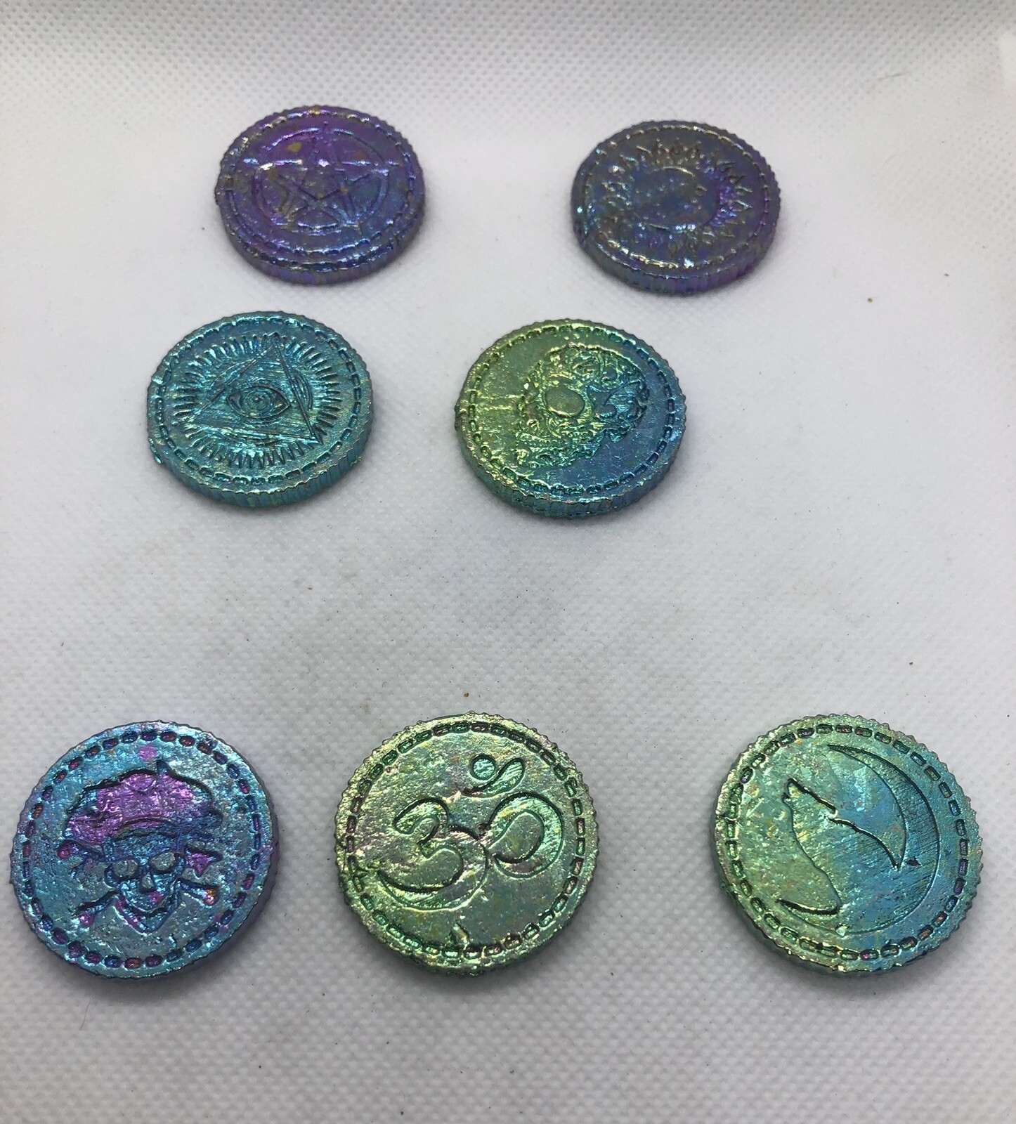 Bismuth crystal Coins Sun/Moon
