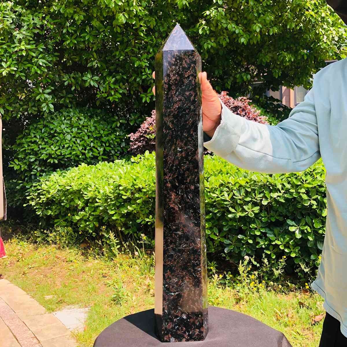15.81LB Natural Fireworks Stone Obelisk Quartz Tower Crystal Wand Point Healing