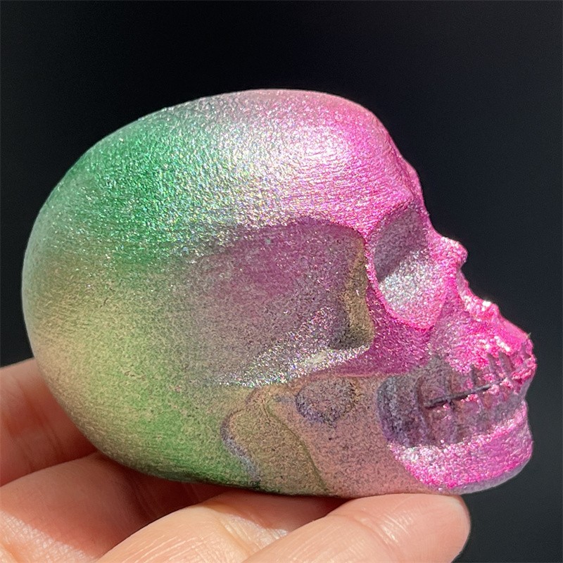2.3″ Natural White Jade electroplating skull quartz crystal skull Gem Random 1pc