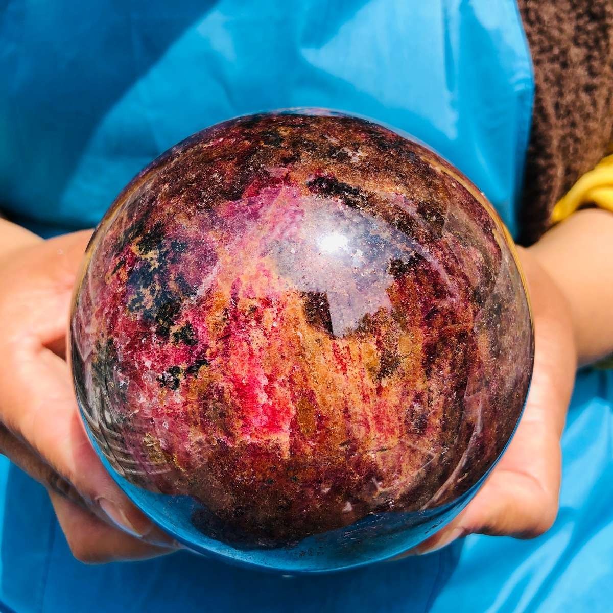 5.47LB Natural Rose Grey Crystal Ball Quartz Crystal Reiki Healing Stone 4794