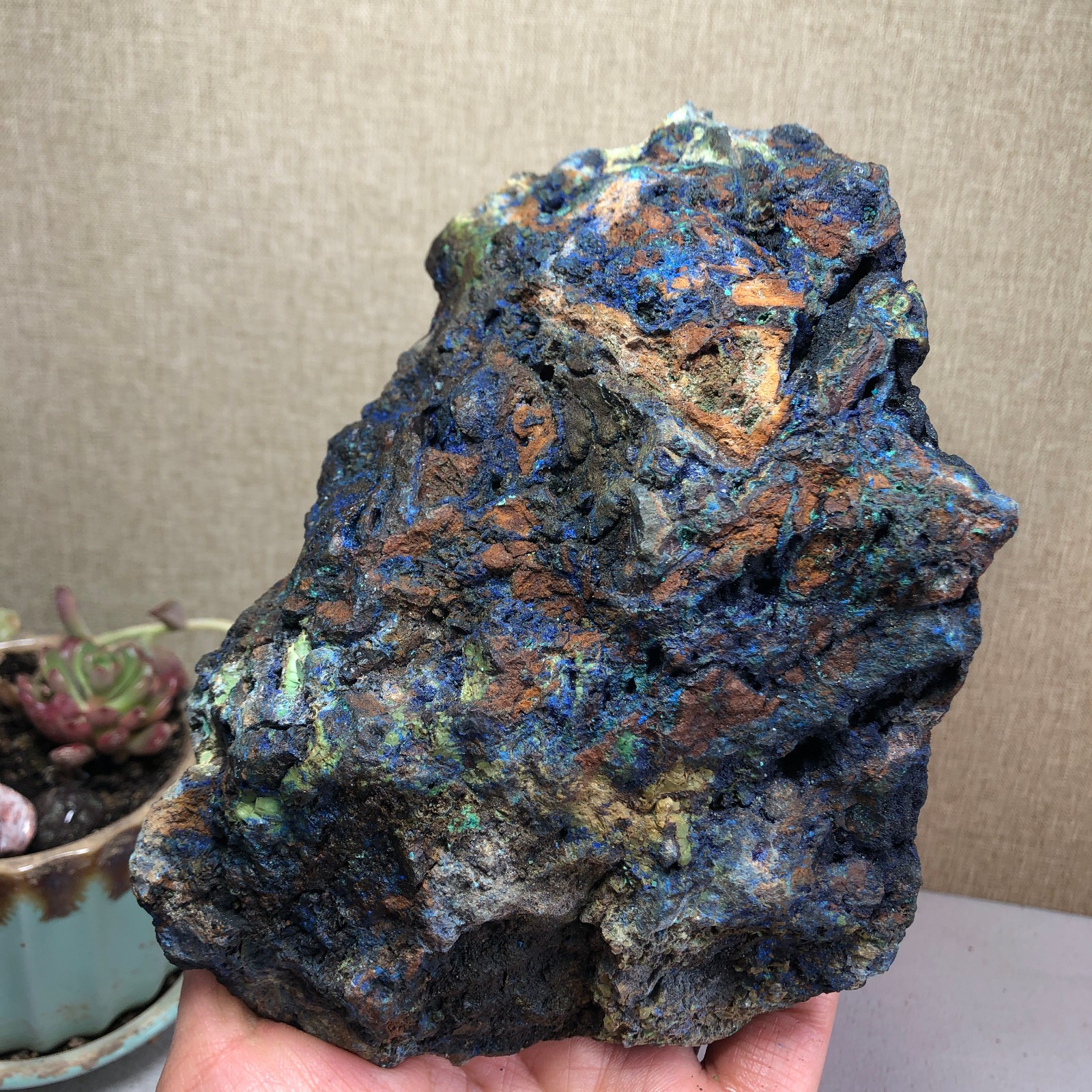 2.4LB Natural Azurite Malachite gemstone Rough original Crystal Specimen A3294