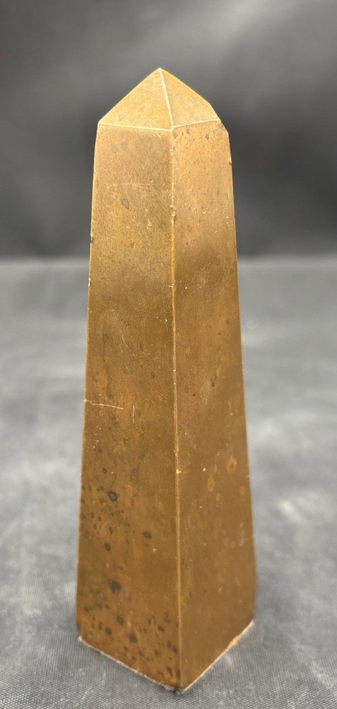 Solid Copper 4.25” Tall Obelisk Meditation Energy Grounding Paperweight 14oz