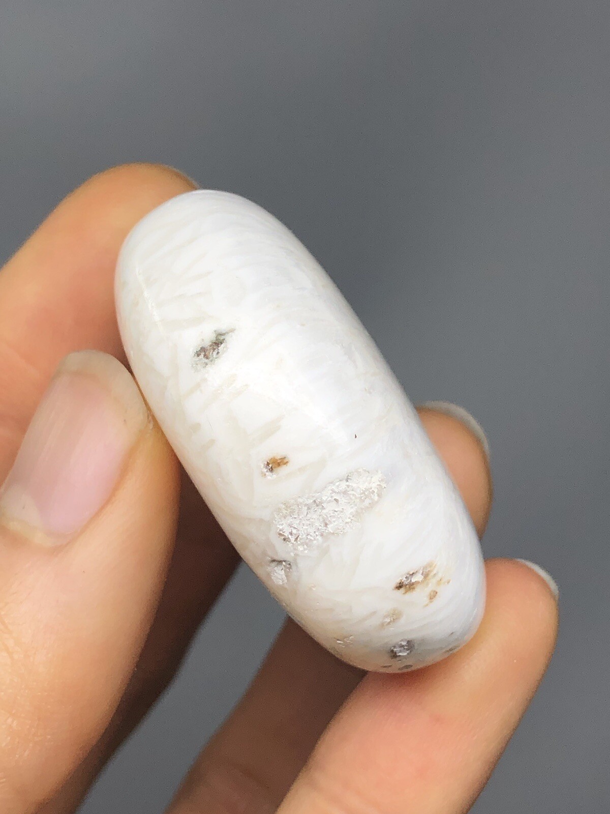 Scolecite Palm Stone 1.4oz! Polish Synergy 12 High Vibrations. Healing N30