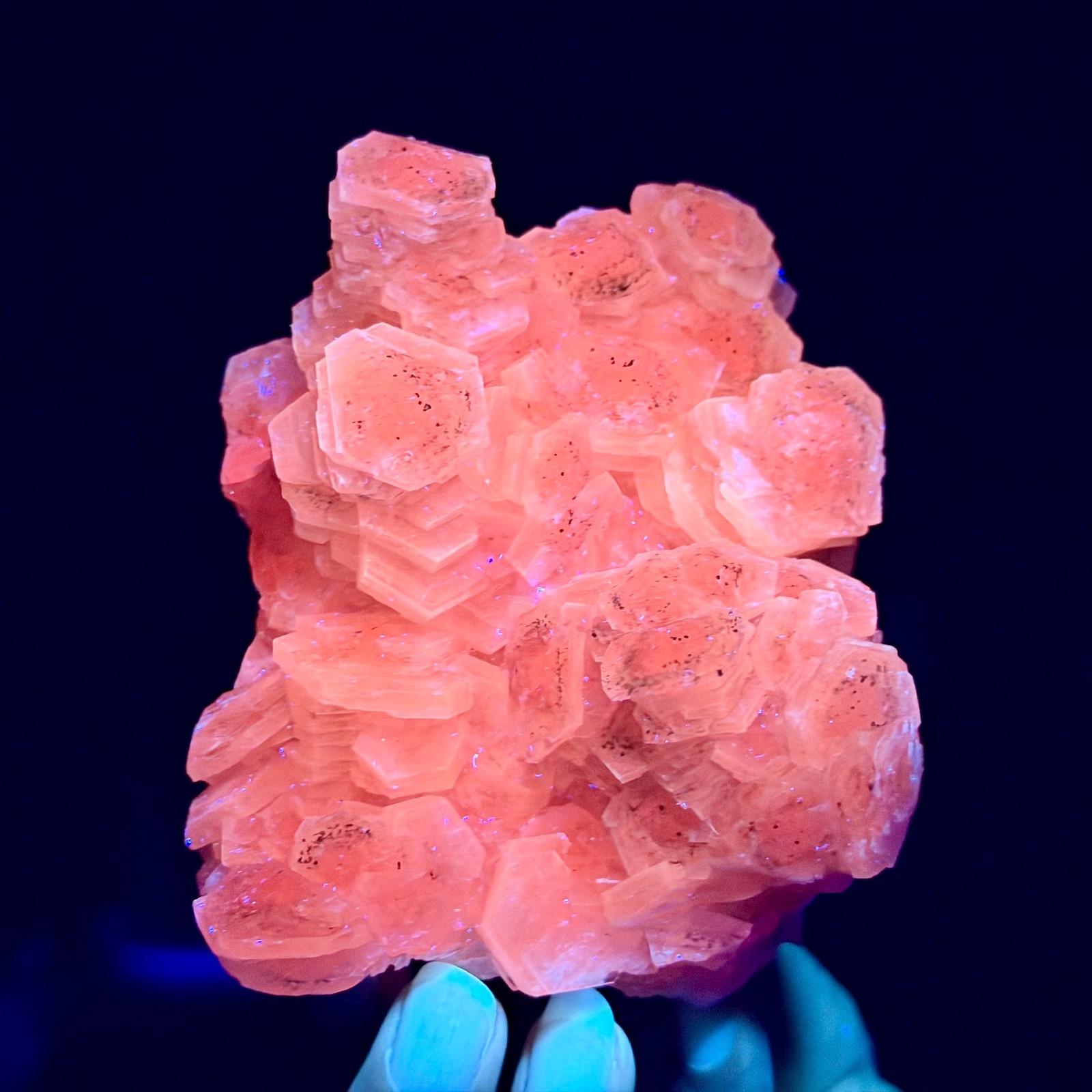 1.11LB Natural String of Copper Coins Calcite/Fluorescent Glow Under UV Light