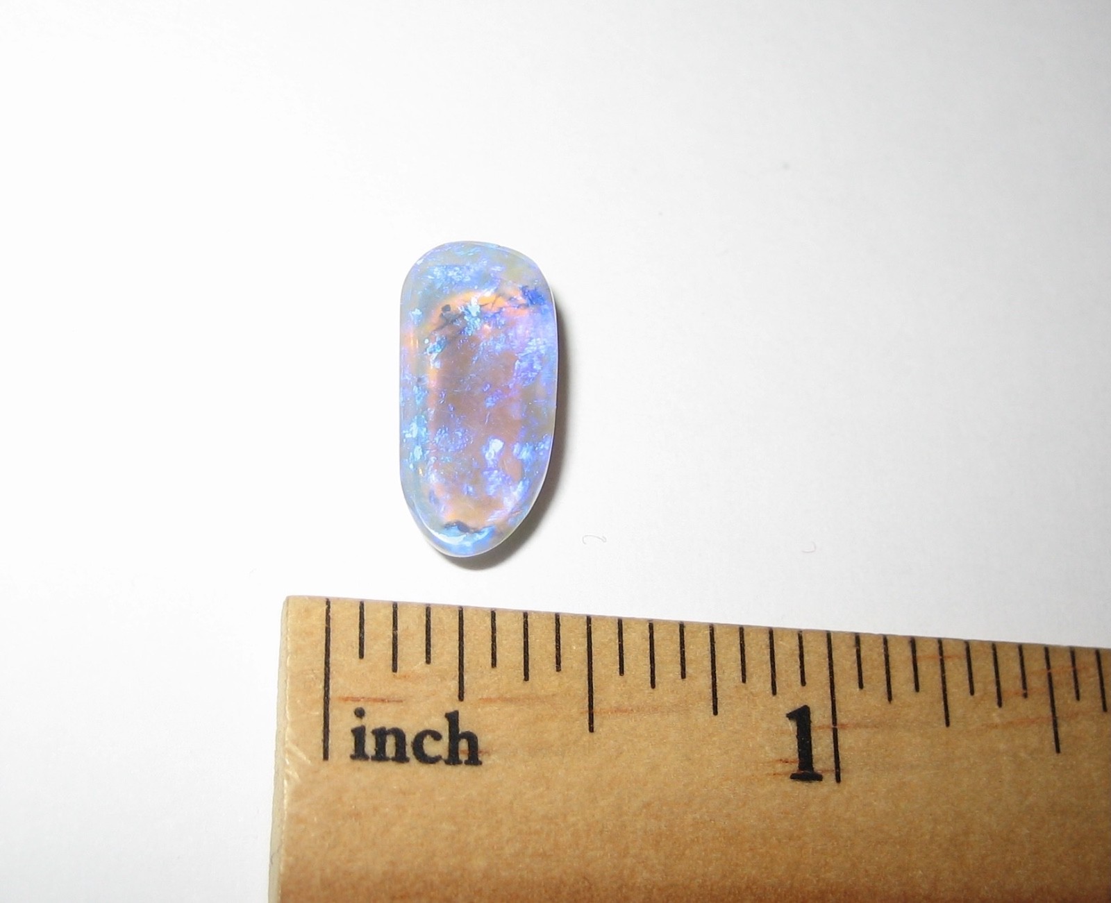 15mm x 7mm POLISHED LIGHTNING RIDGE OPAL CRYSTAL CABOCHON FULL COLOR BLUE 4ct *1