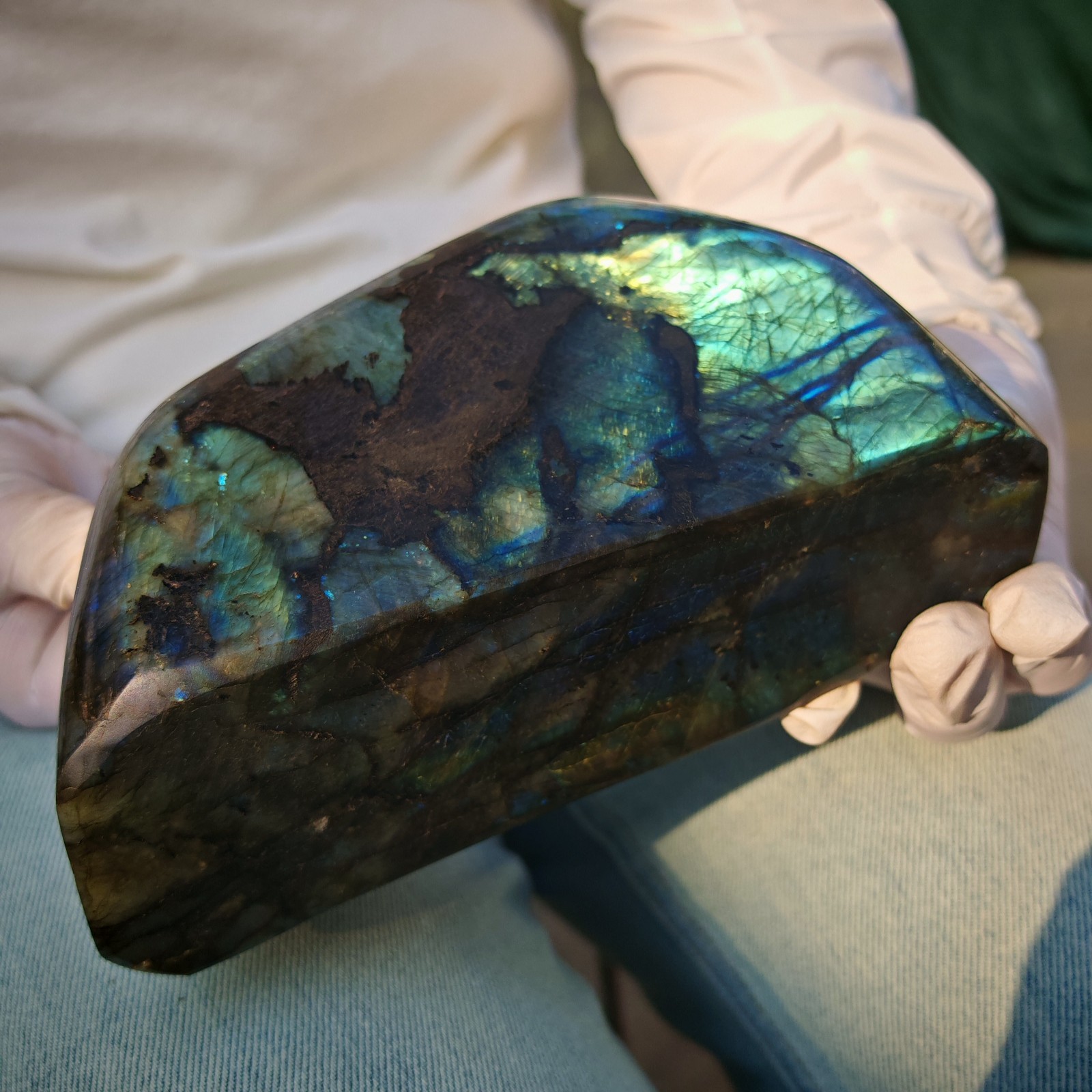 4.73LB Natural crystal Labradorite Mineral Quartz Mineral Reiki healing