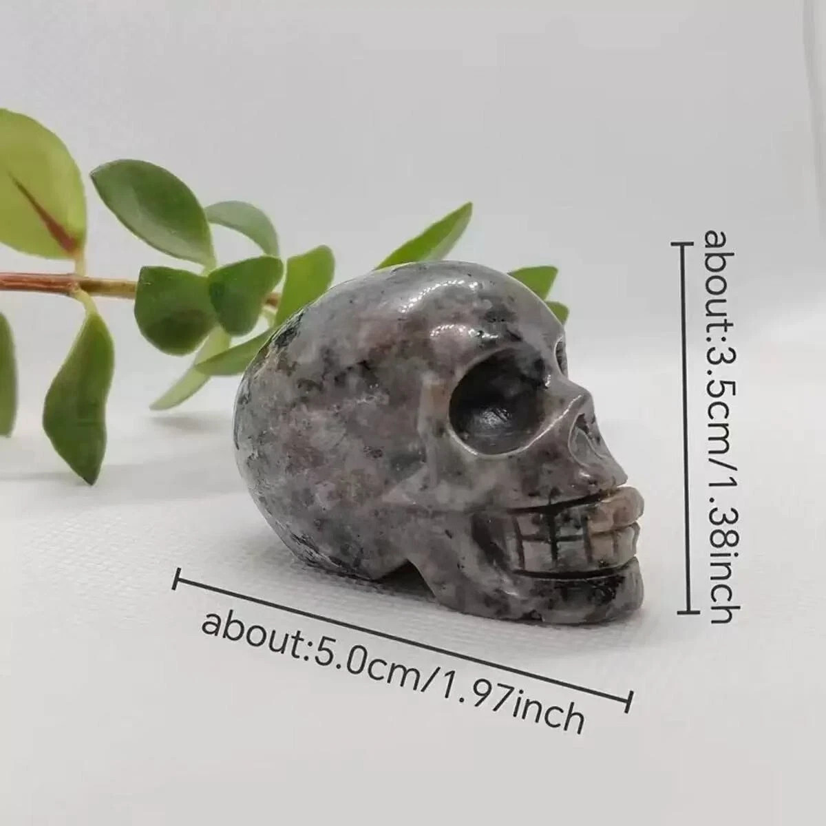 Natural Yooperlite Crystal Skull Carved Gemstone Healing Garden Home Decor Gift
