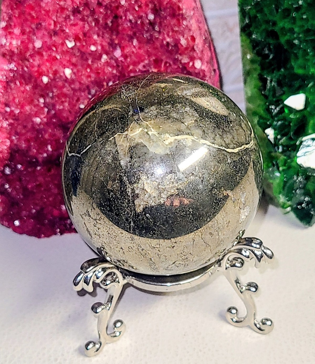 Golden Peruvian Pyrite Crystal Sphere #1