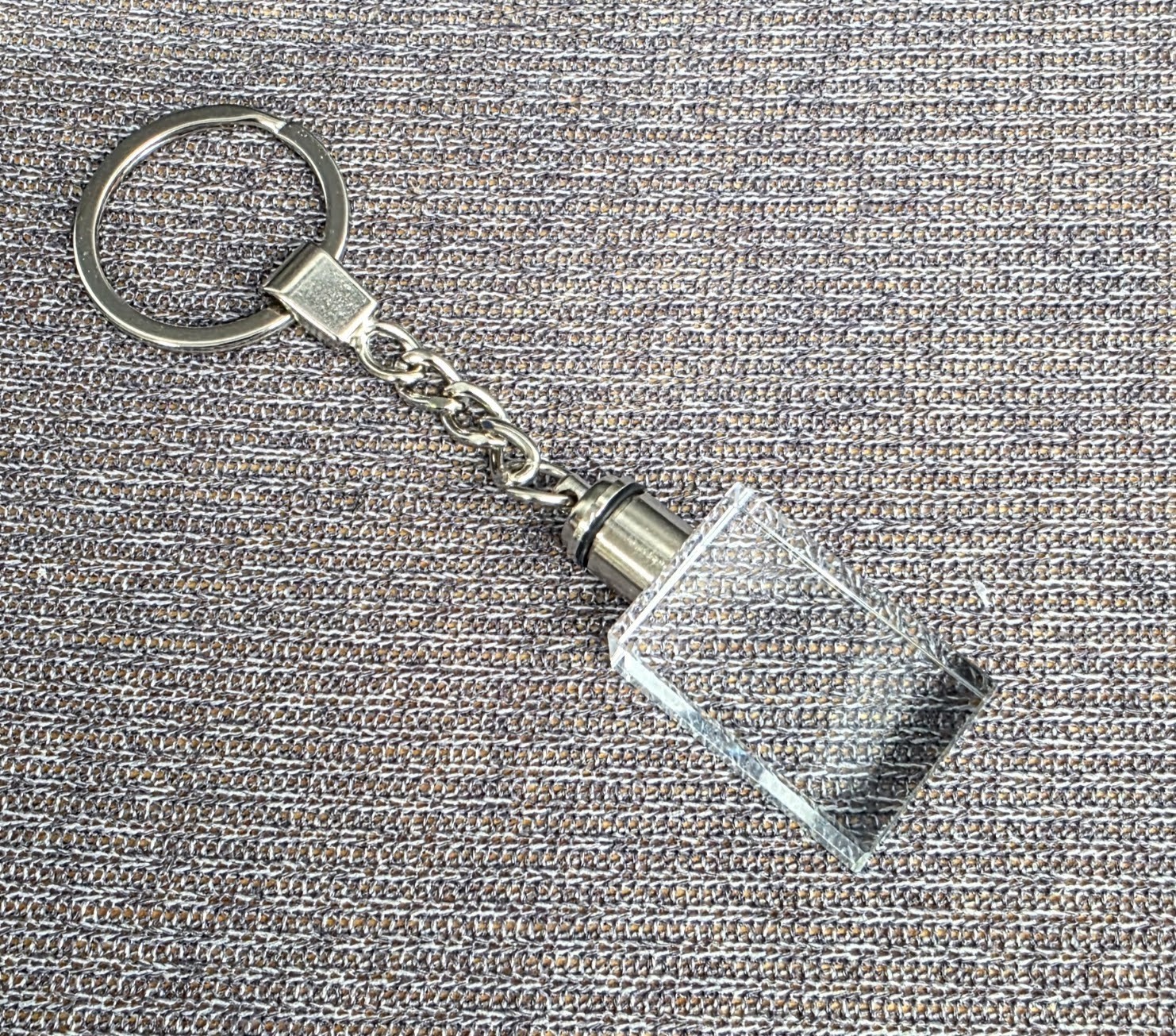 4 Pk 3D Crystal Keychain, Lighted, Heart & Square, K9 Laser Engraving BLANK