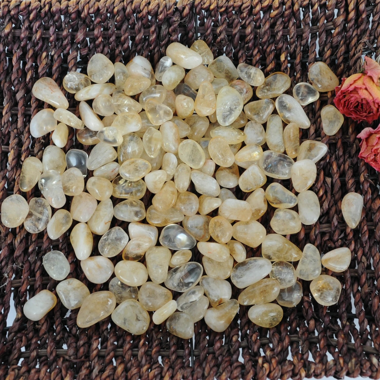 50g Tumbled Citrine Quartz Gemstone Crystals 10-20 Stones Bulk Rocks Wholesale