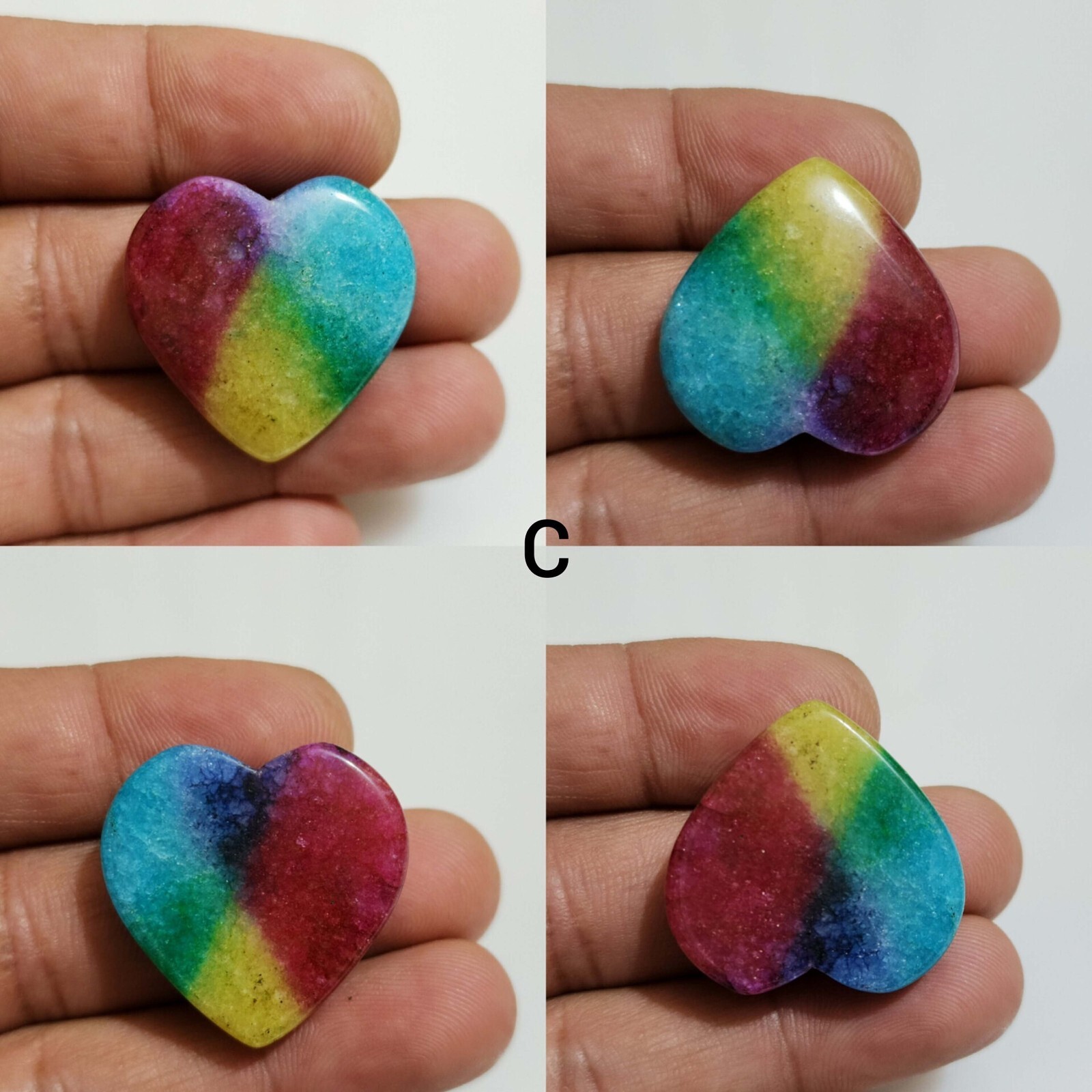Excellent Top Rainbow Solar Quartz Heart Shape Jewelry For Making Loose Gemstone