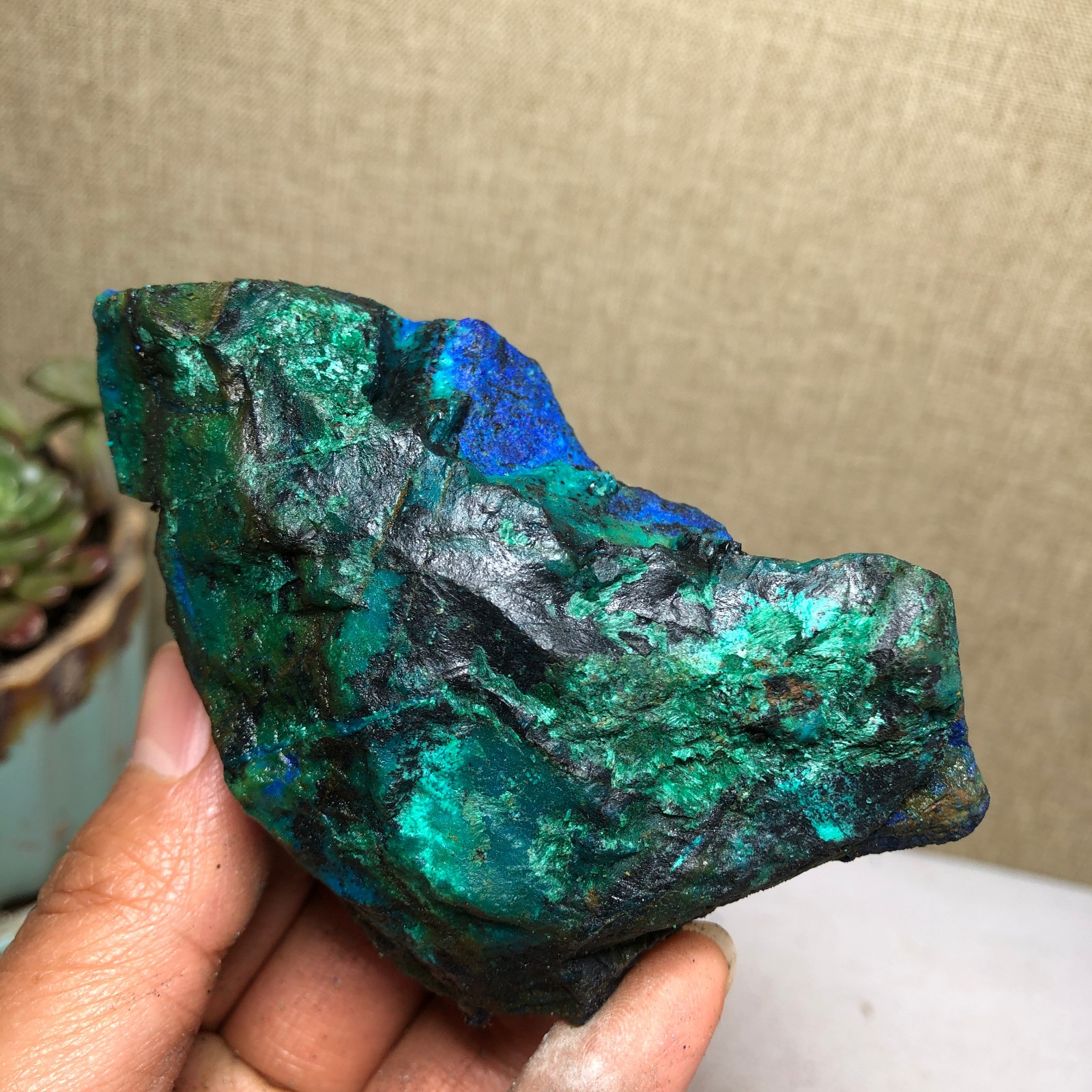 159g Natural Azurite Malachite gemstone Rough original Crystal Specimen A4019