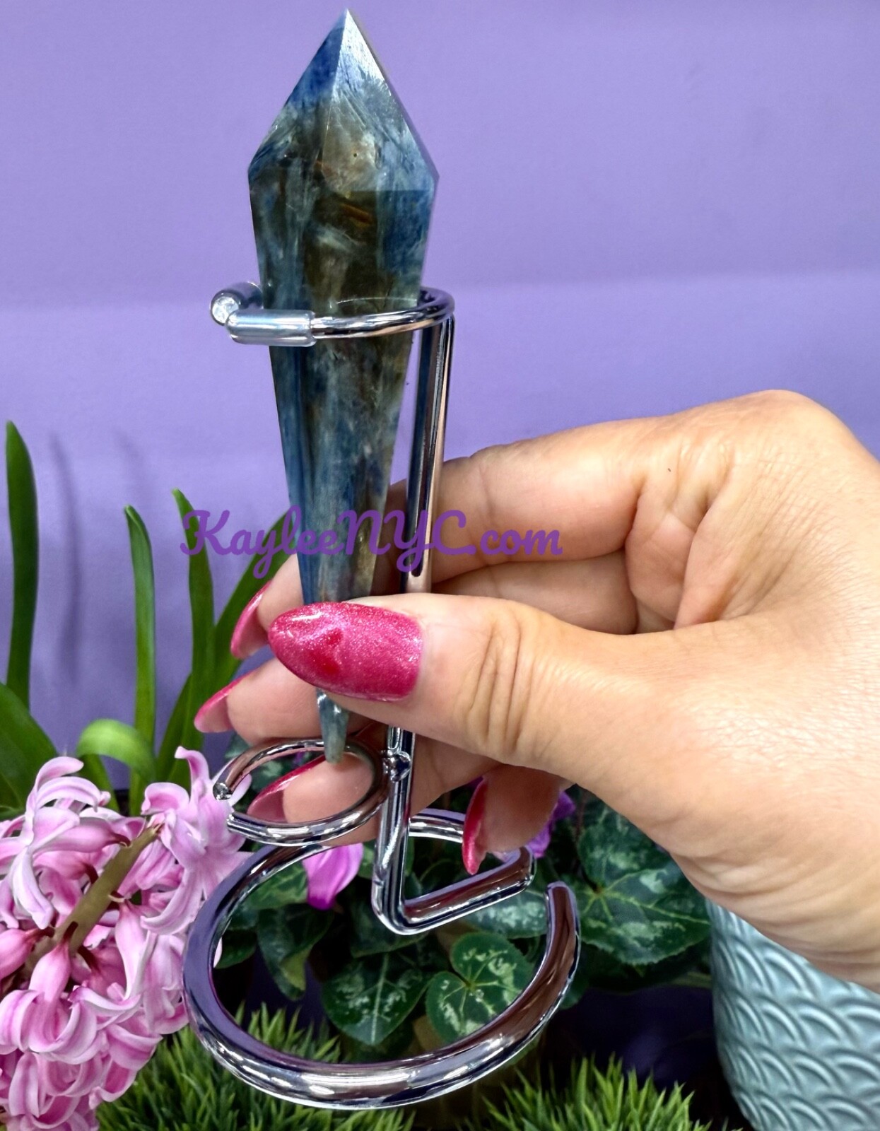 Wholesale Lot 5 PCs Natural Blue Kyanite Scepter W Stand Crystal Healing