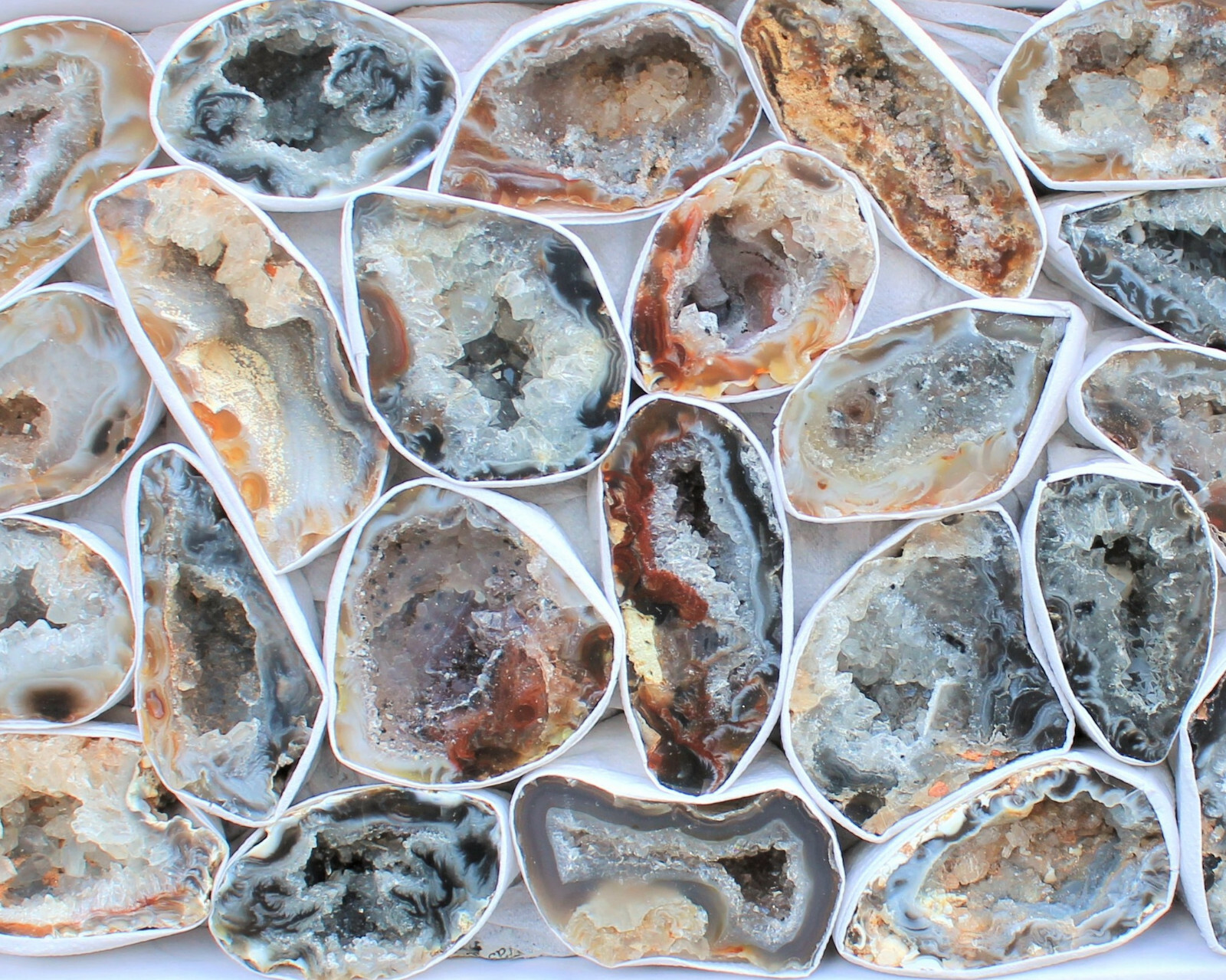 Large Oco Agate Geodes, Natural Crystal Druzy Halves: Choose How Many Pieces!