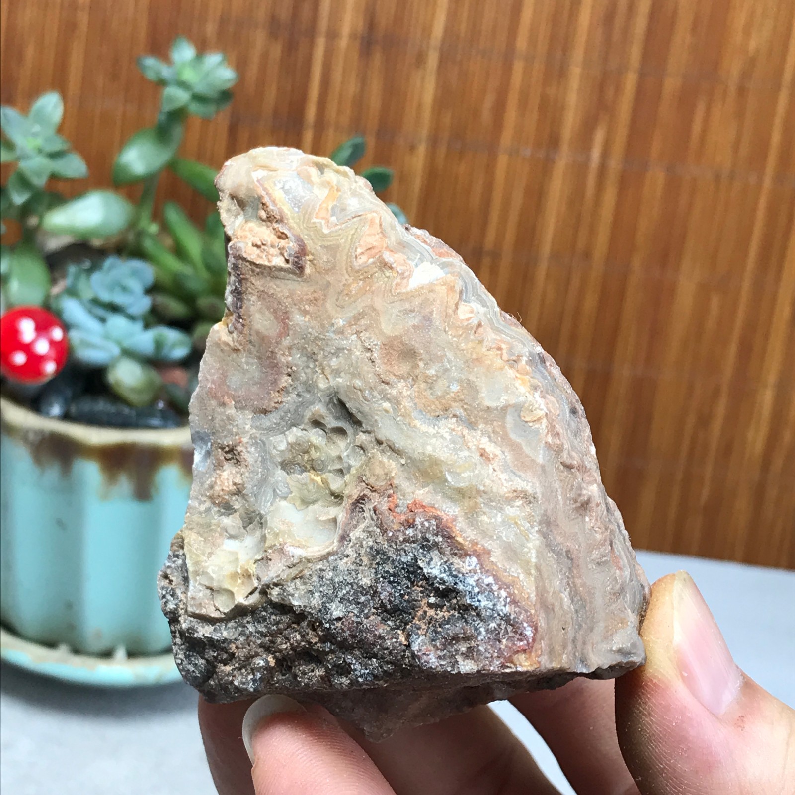 Natural crazy Mexican agate Crystal gemstone rough original Specimen 154g A6969