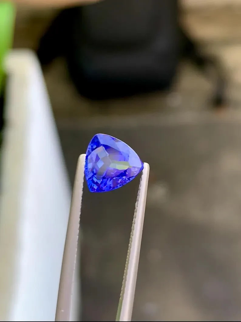 10 Ct+ Natural Blue Tanzanite Loose Gemstone Excellent Trillion Cut Certified