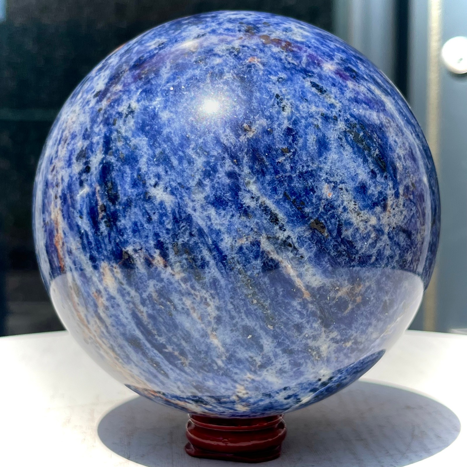 Genuine Blue Sodalite Sphere Unique Spiritual Healing Crystal Ball Gift 4.6 lb