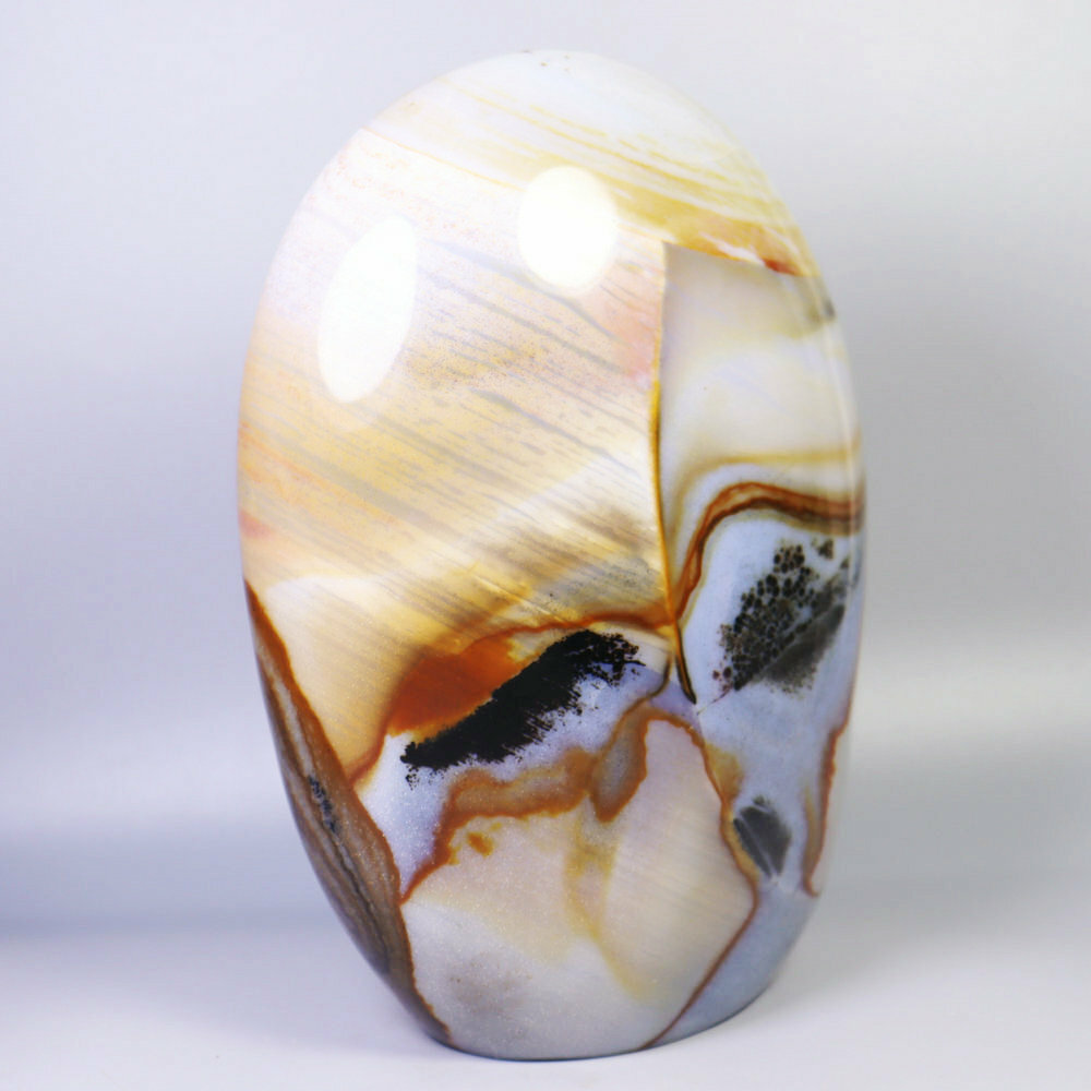 5.32lb Natural Ocean Jasper Agate Quartz Crystal Flame Reiki Statue Specimen