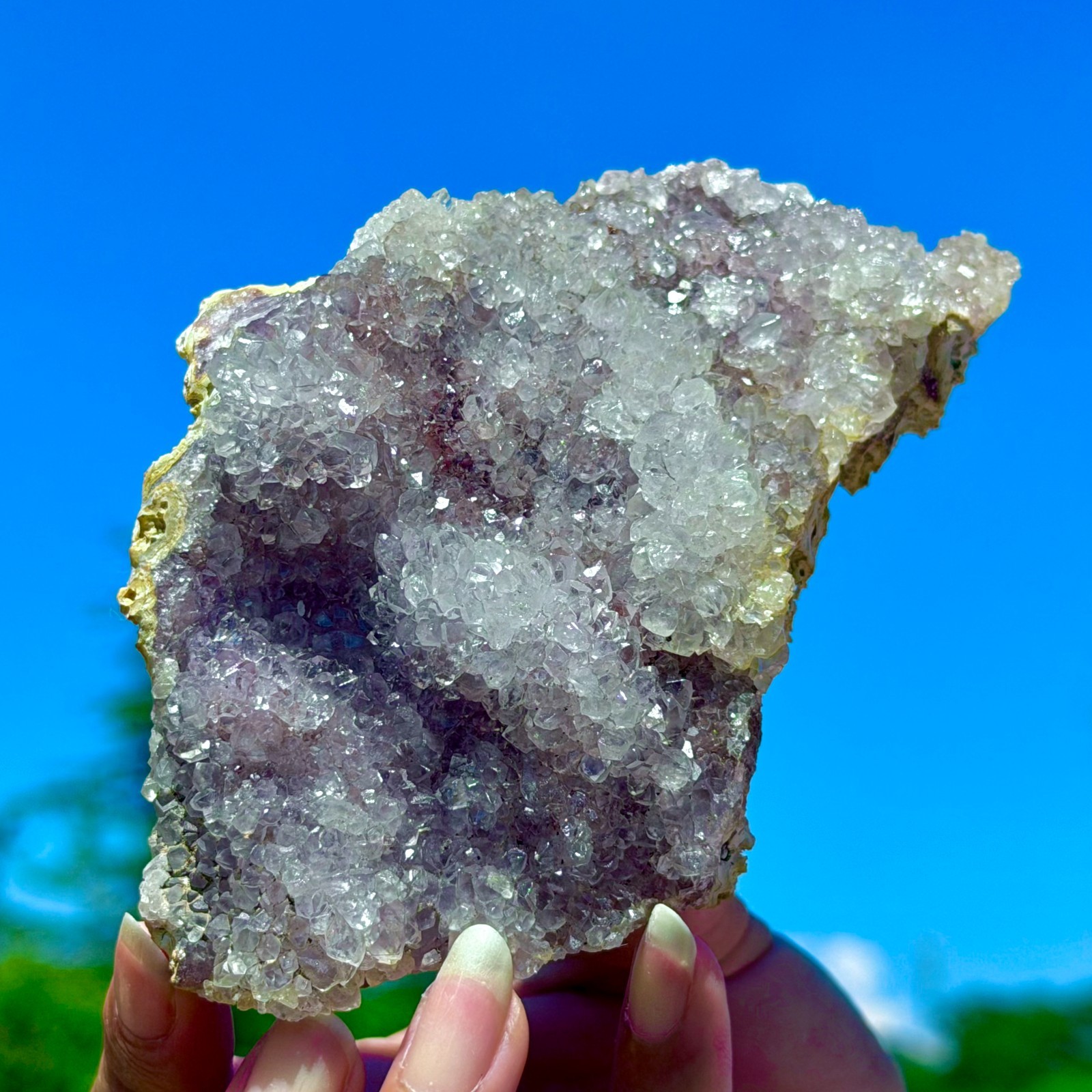 300G Natural Vision Amethyst Quartz Cluster Crystal Druzy Mineral Specimen