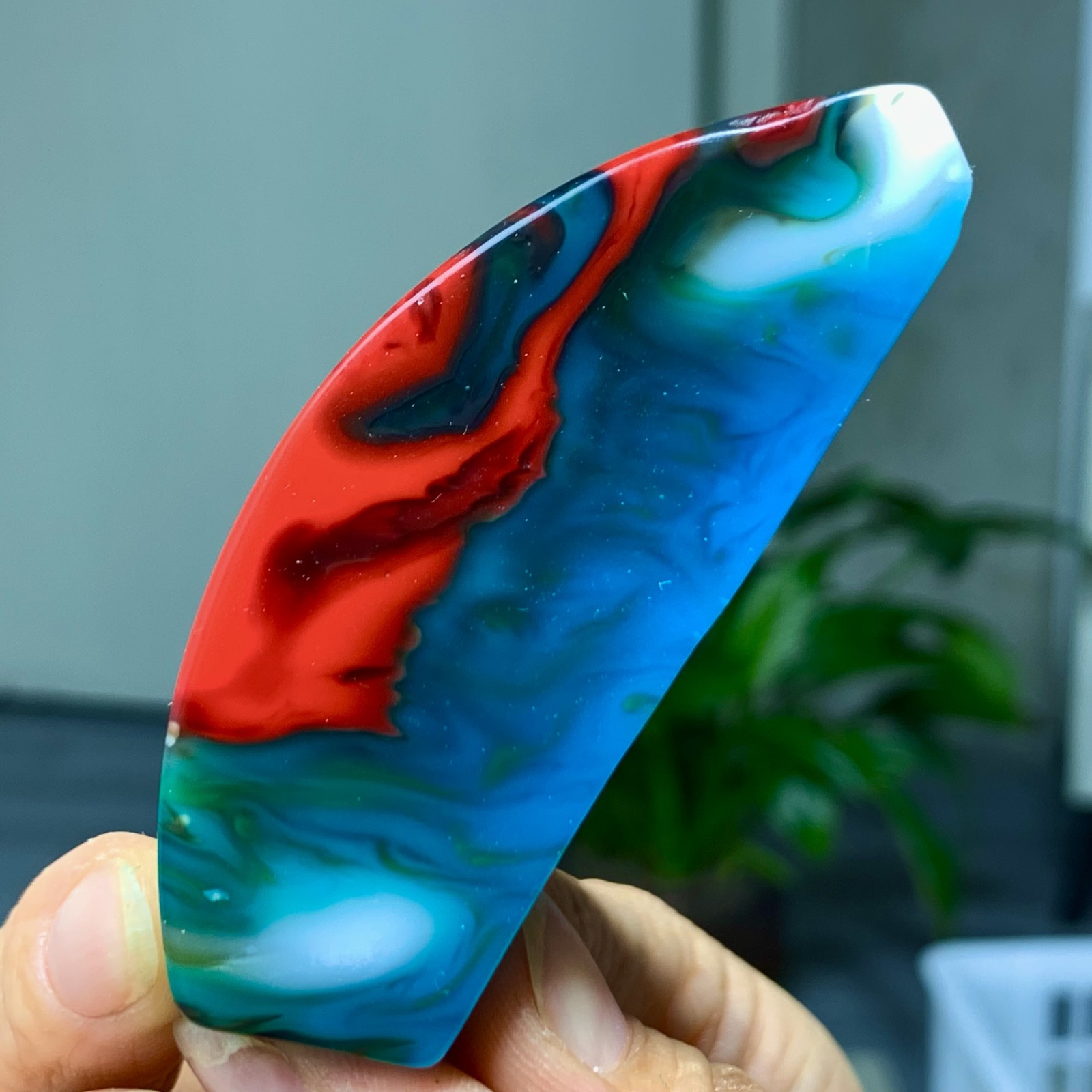 80G Natural NanHong Agate block multicolored Pattern Cabochon mineral Crystal
