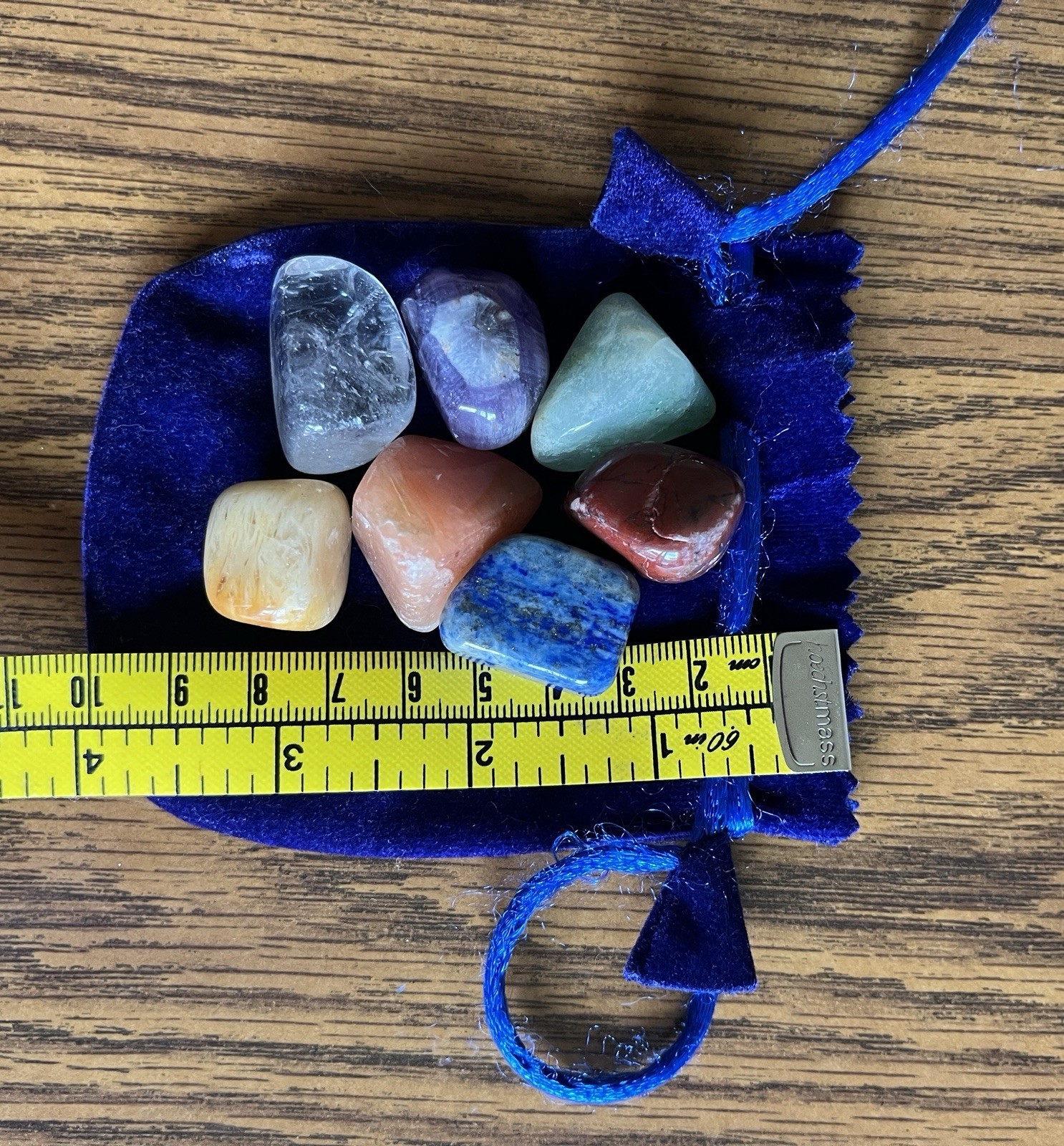 Set Of 7 Chakra Stones With Blue Storage Bag – Pre Owned