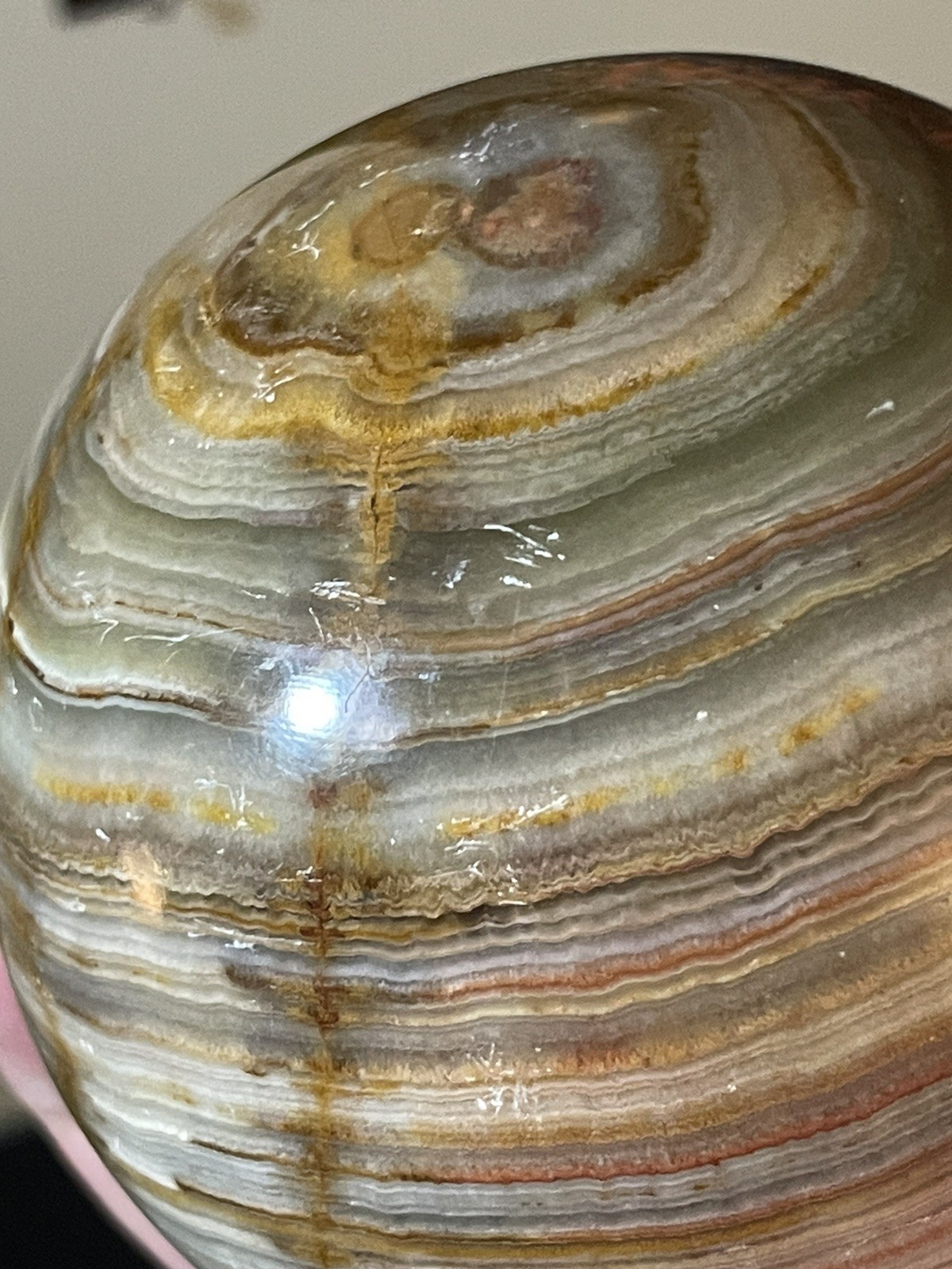 Polished Multicolored Banded Onyx Sphere Educational Specimen *See Photos/Notes*