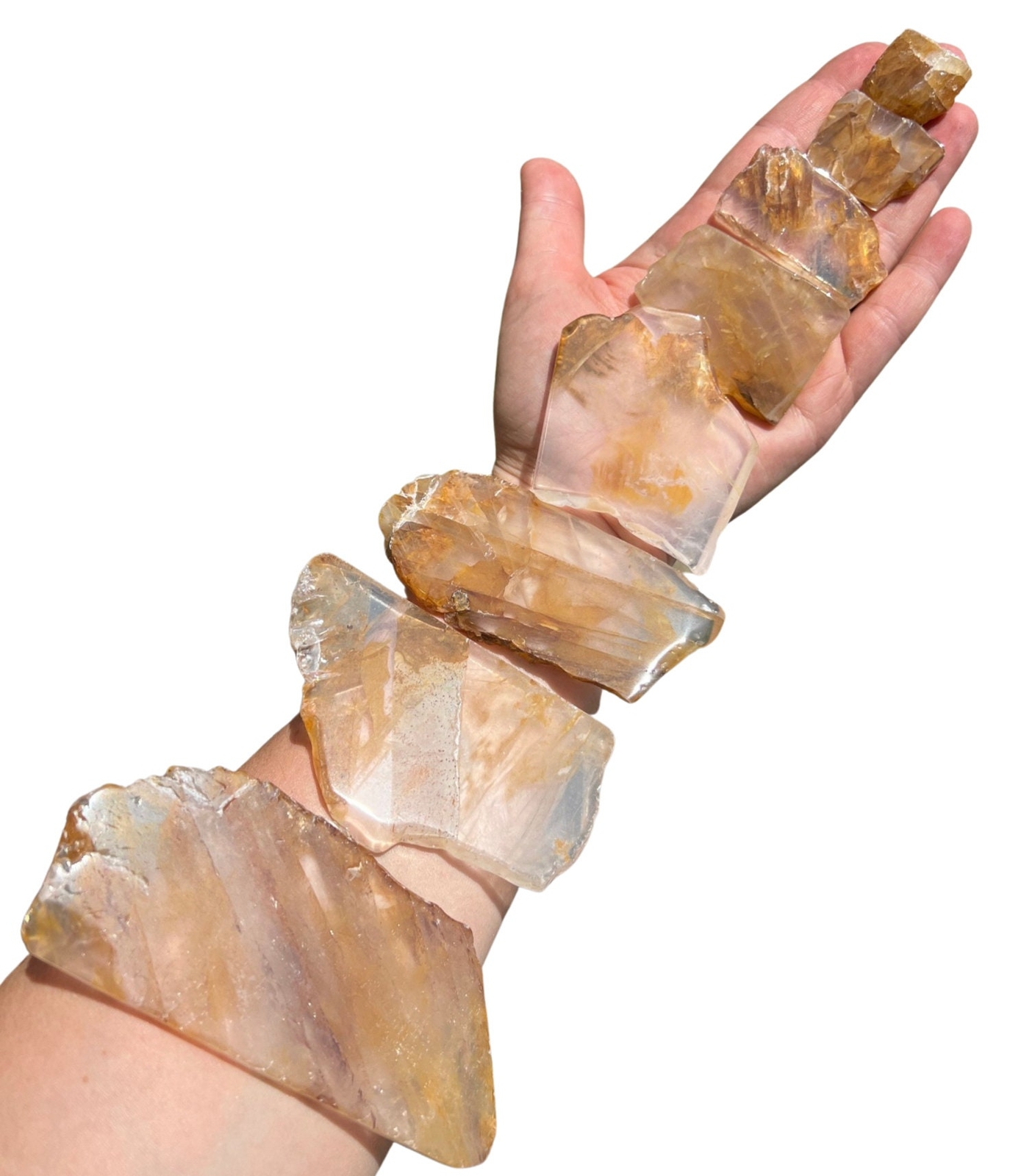 Golden Healer Quartz Slice, Natural Golden Healer Quartz from Brazil