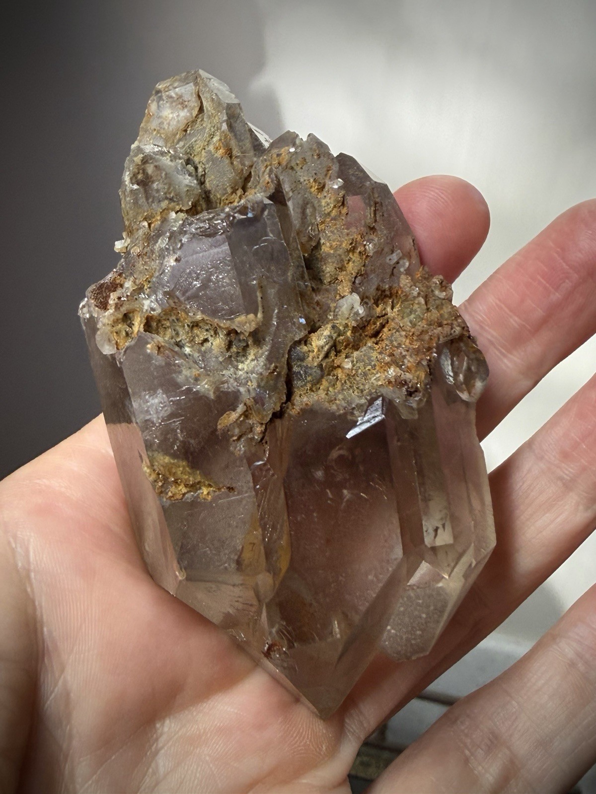 Double Terminated Quartz Crystal Dissolved Quartz Natural Smoky Quartz Floater