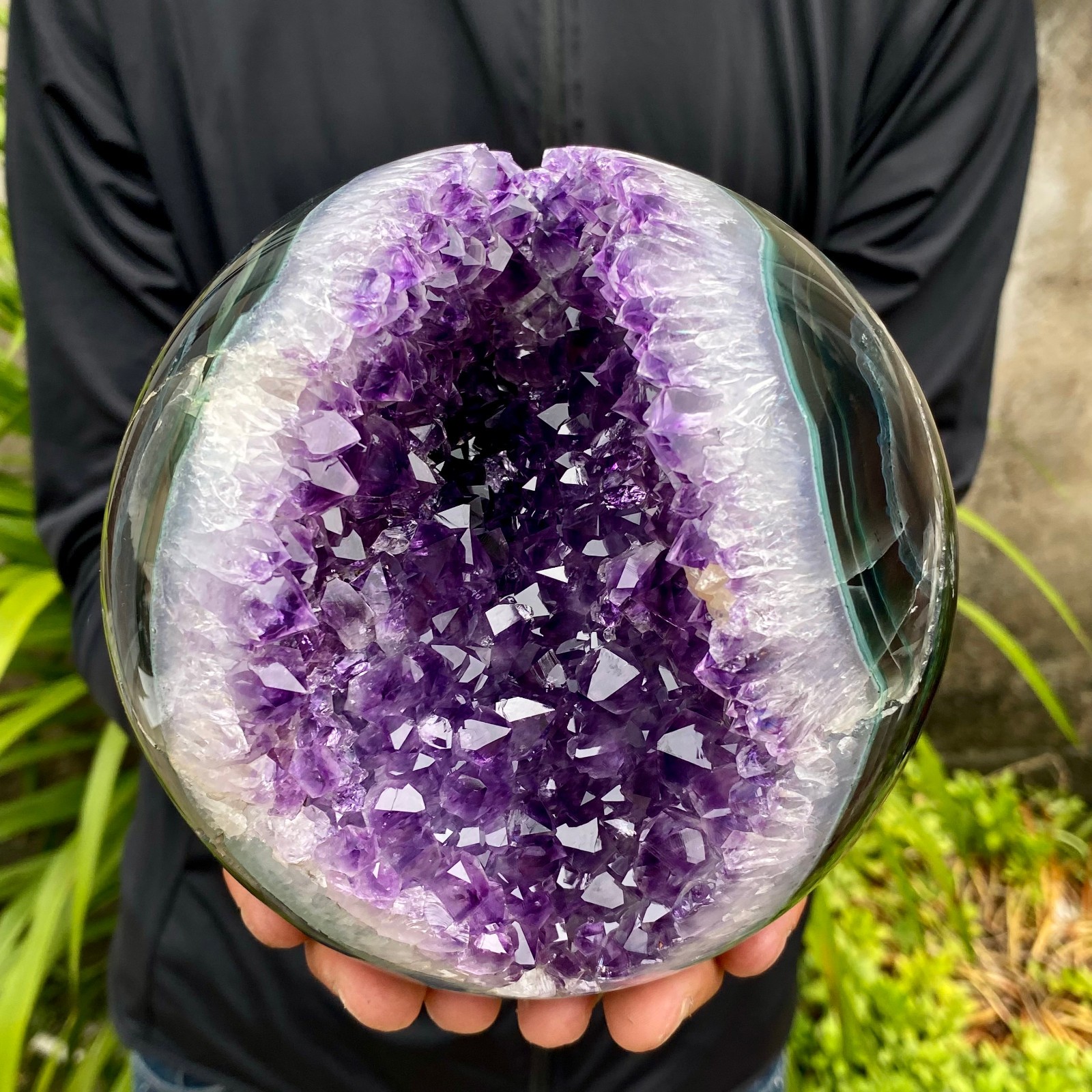7.49LB Natural Amethyst Agate Ball Quartz Crystal Sphere reiki healing gem