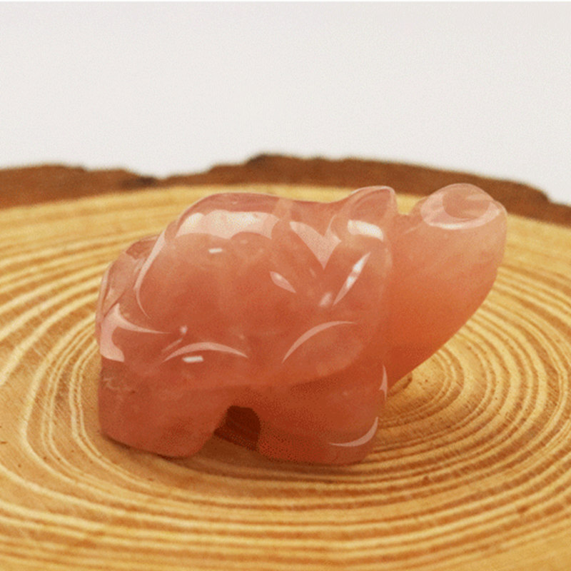 Natural Rose Quartz Crystal Carved Tortoise Reiki Gemstone Turtle Figurine Gift